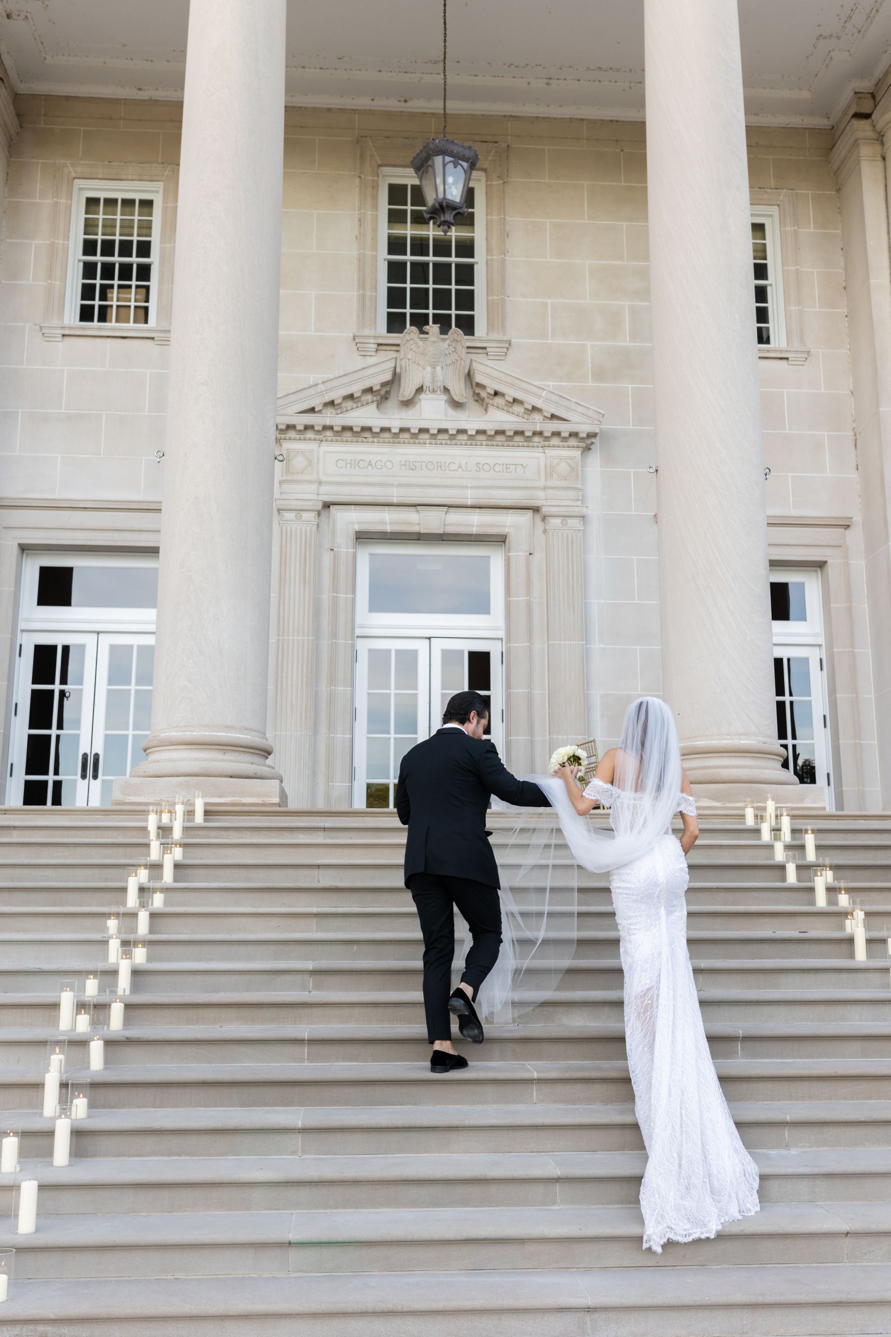 A Tale of Two Worlds: Marina &amp; Zach's Chic Chicago History Museum Wedding photo