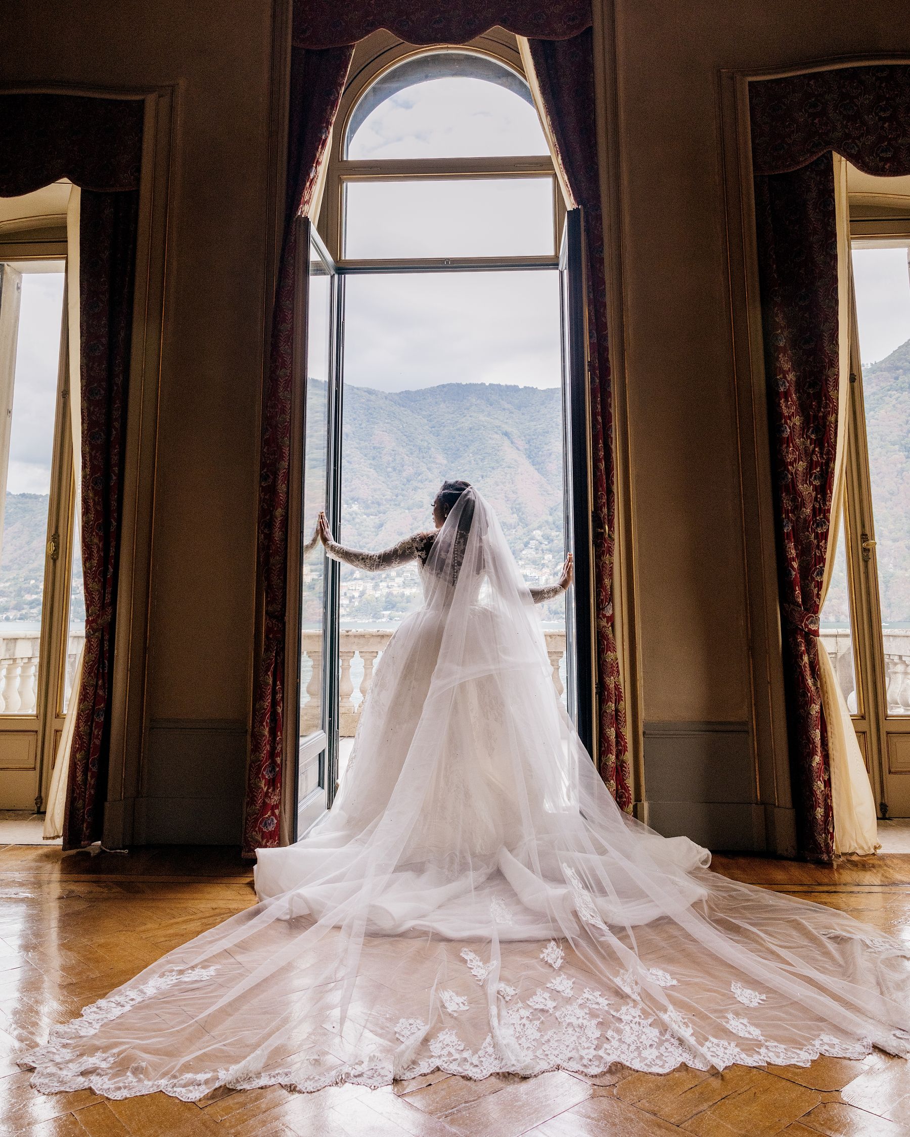 Blossoming Love by the Lake: Sade and Afam's Dreamy Celebration at Villa Erba and Villa Gastel photo