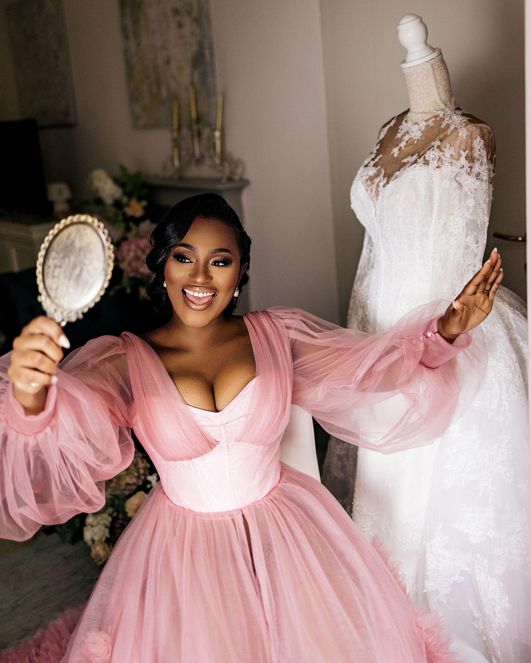 Blossoming Love by the Lake: Sade and Afam's Dreamy Celebration at Villa Erba and Villa Gastel photo