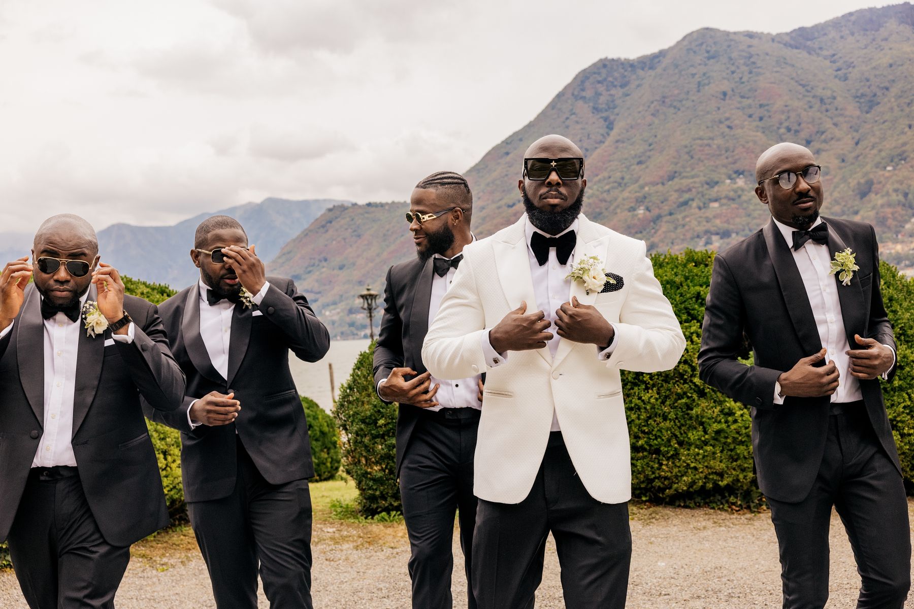 Blossoming Love by the Lake: Sade and Afam's Dreamy Celebration at Villa Erba and Villa Gastel photo