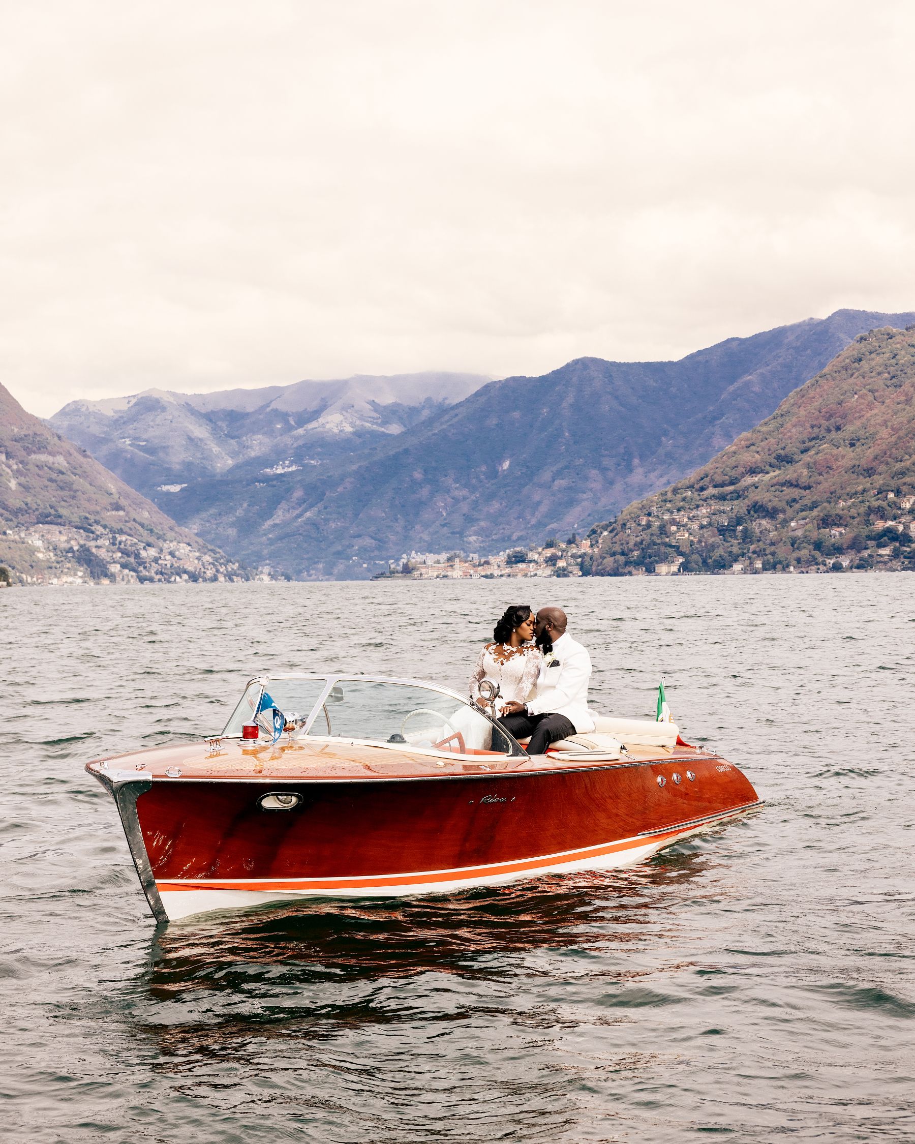 Blossoming Love by the Lake: Sade and Afam's Dreamy Celebration at Villa Erba and Villa Gastel photo