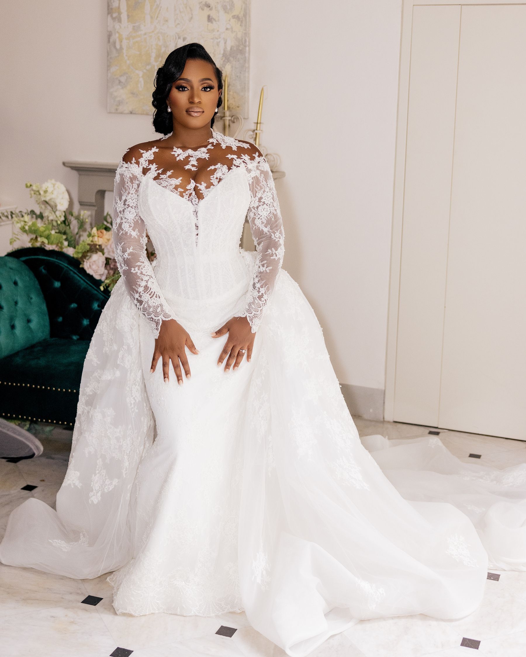 Blossoming Love by the Lake: Sade and Afam's Dreamy Celebration at Villa Erba and Villa Gastel photo