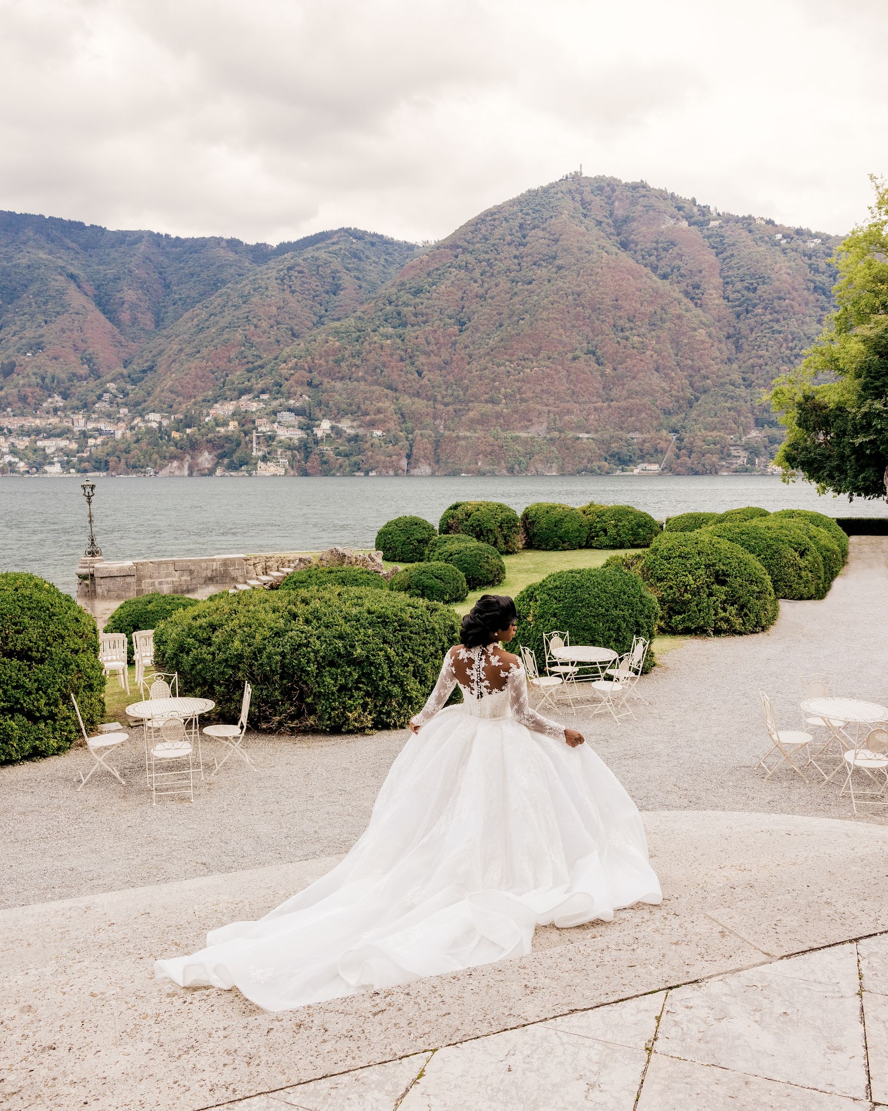 Blossoming Love by the Lake: Sade and Afam's Dreamy Celebration at Villa Erba and Villa Gastel photo