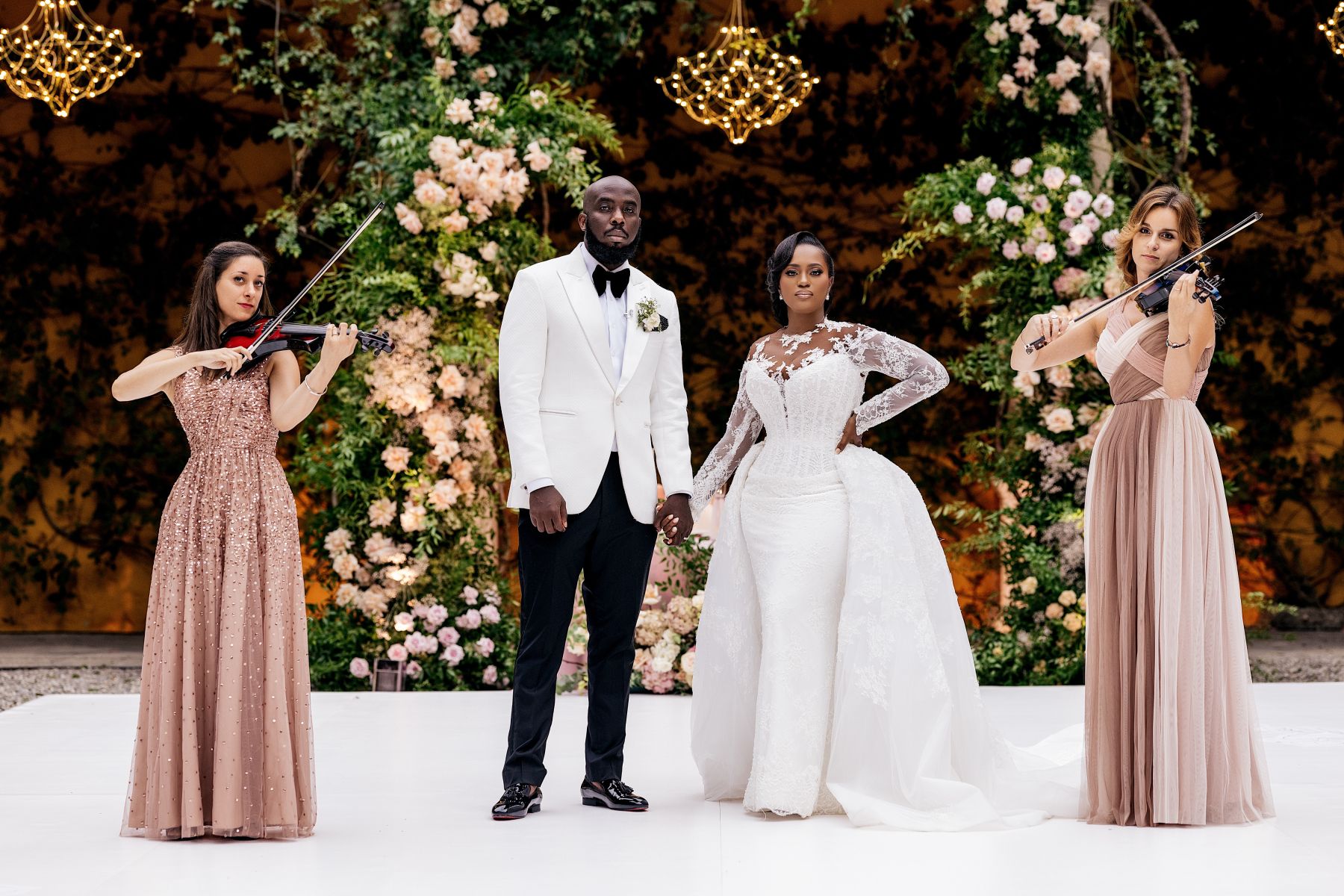 Blossoming Love by the Lake: Sade and Afam's Dreamy Celebration at Villa Erba and Villa Gastel photo