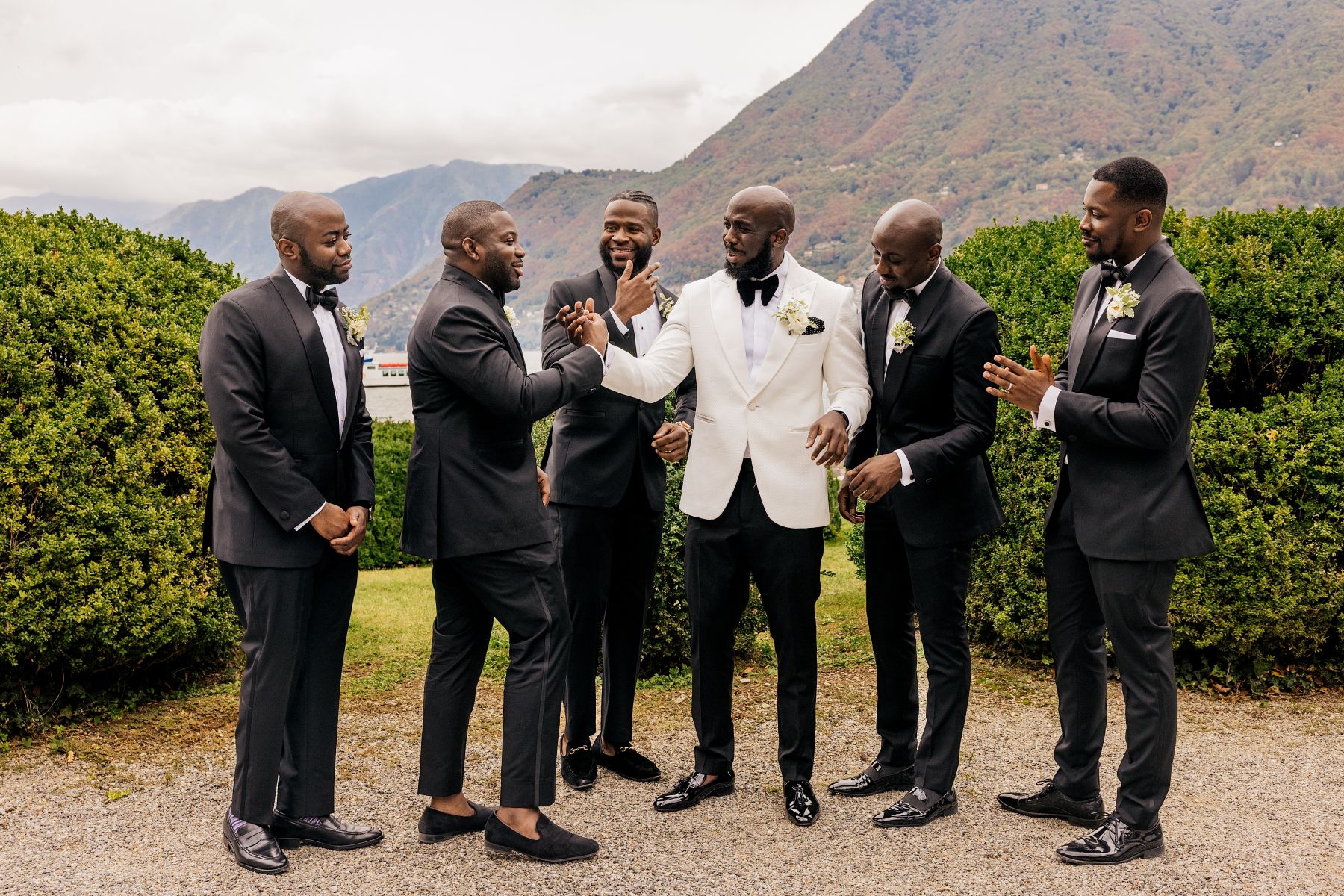 Blossoming Love by the Lake: Sade and Afam's Dreamy Celebration at Villa Erba and Villa Gastel photo