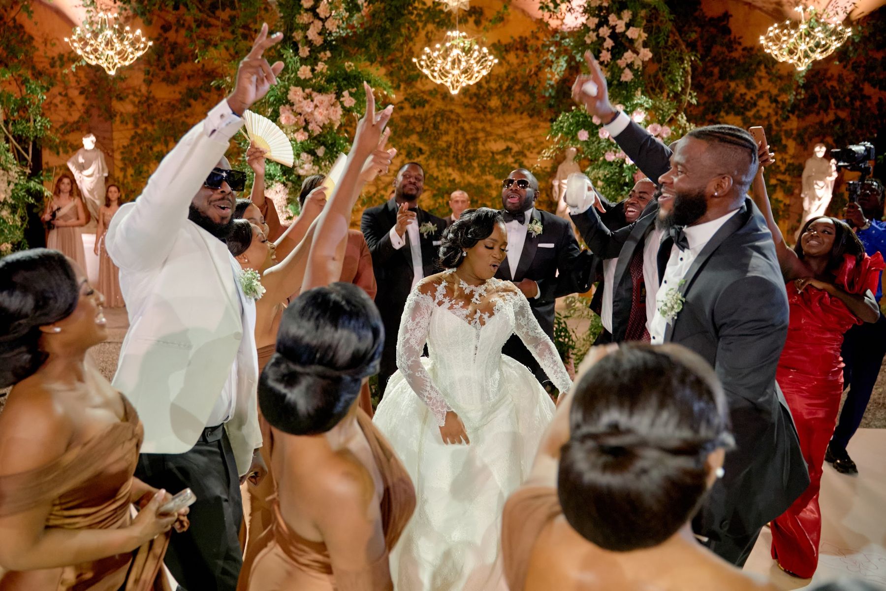 Blossoming Love by the Lake: Sade and Afam's Dreamy Celebration at Villa Erba and Villa Gastel photo