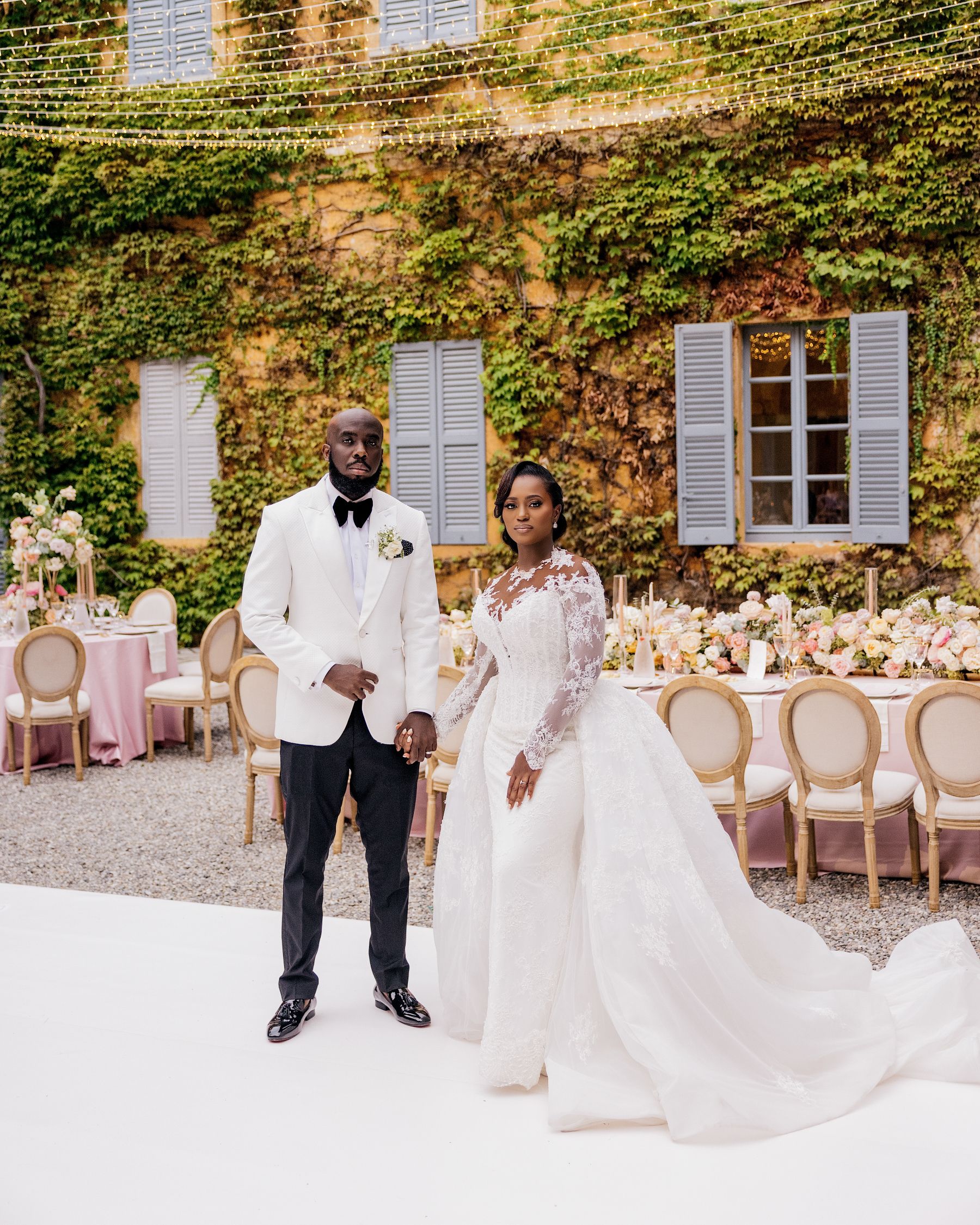 Blossoming Love by the Lake: Sade and Afam's Dreamy Celebration at Villa Erba and Villa Gastel photo