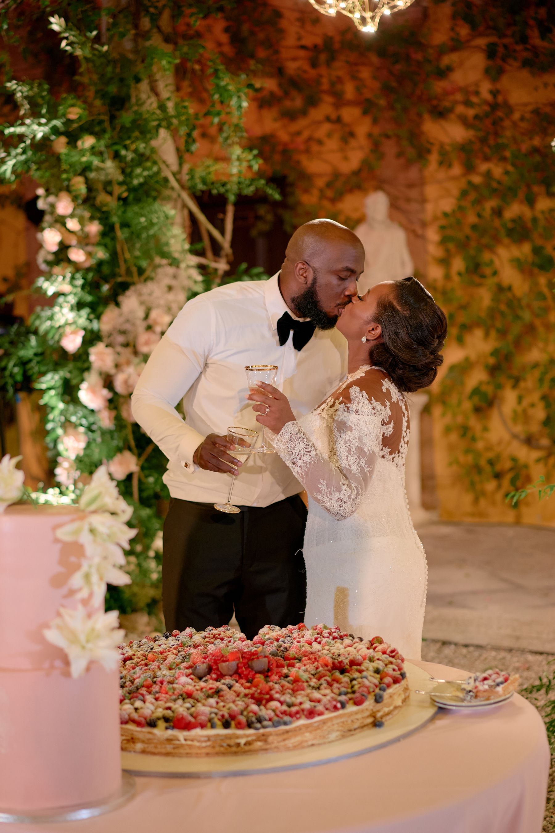 Blossoming Love by the Lake: Sade and Afam's Dreamy Celebration at Villa Erba and Villa Gastel photo