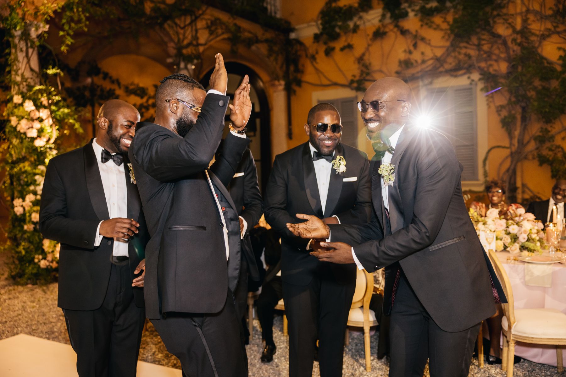 Blossoming Love by the Lake: Sade and Afam's Dreamy Celebration at Villa Erba and Villa Gastel photo