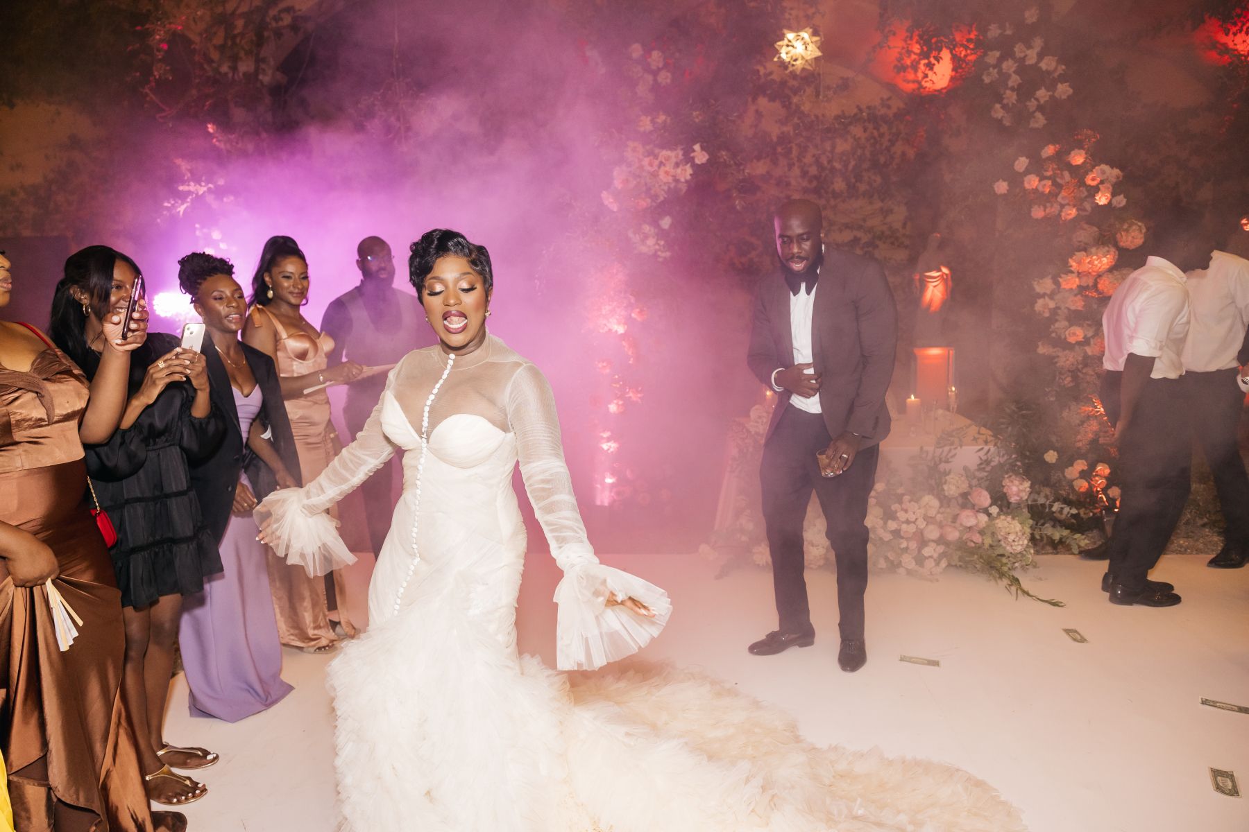 Blossoming Love by the Lake: Sade and Afam's Dreamy Celebration at Villa Erba and Villa Gastel photo