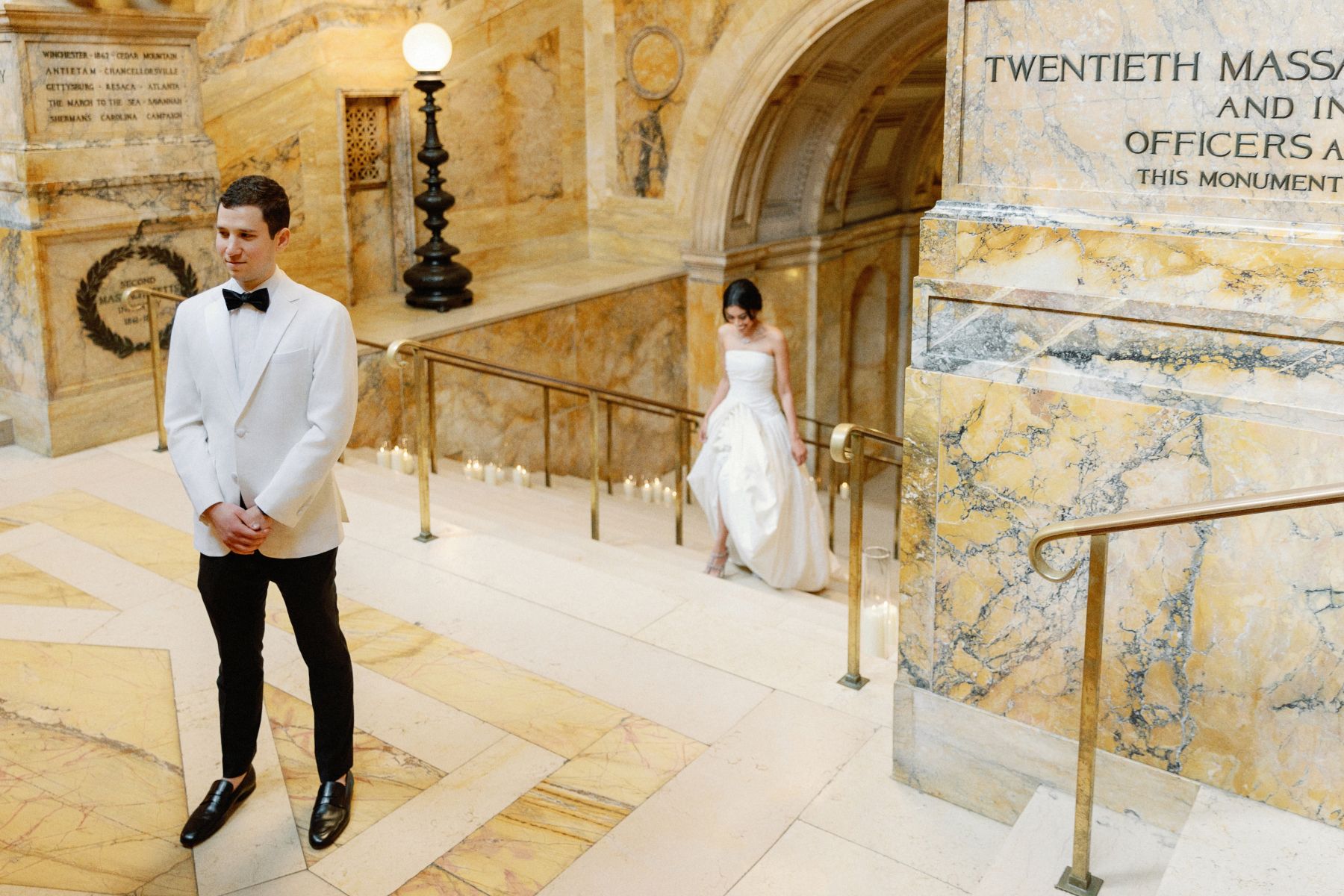 Chapters of Love: Shanuki and Josh's Chic Wedding at Boston Public Library  photo