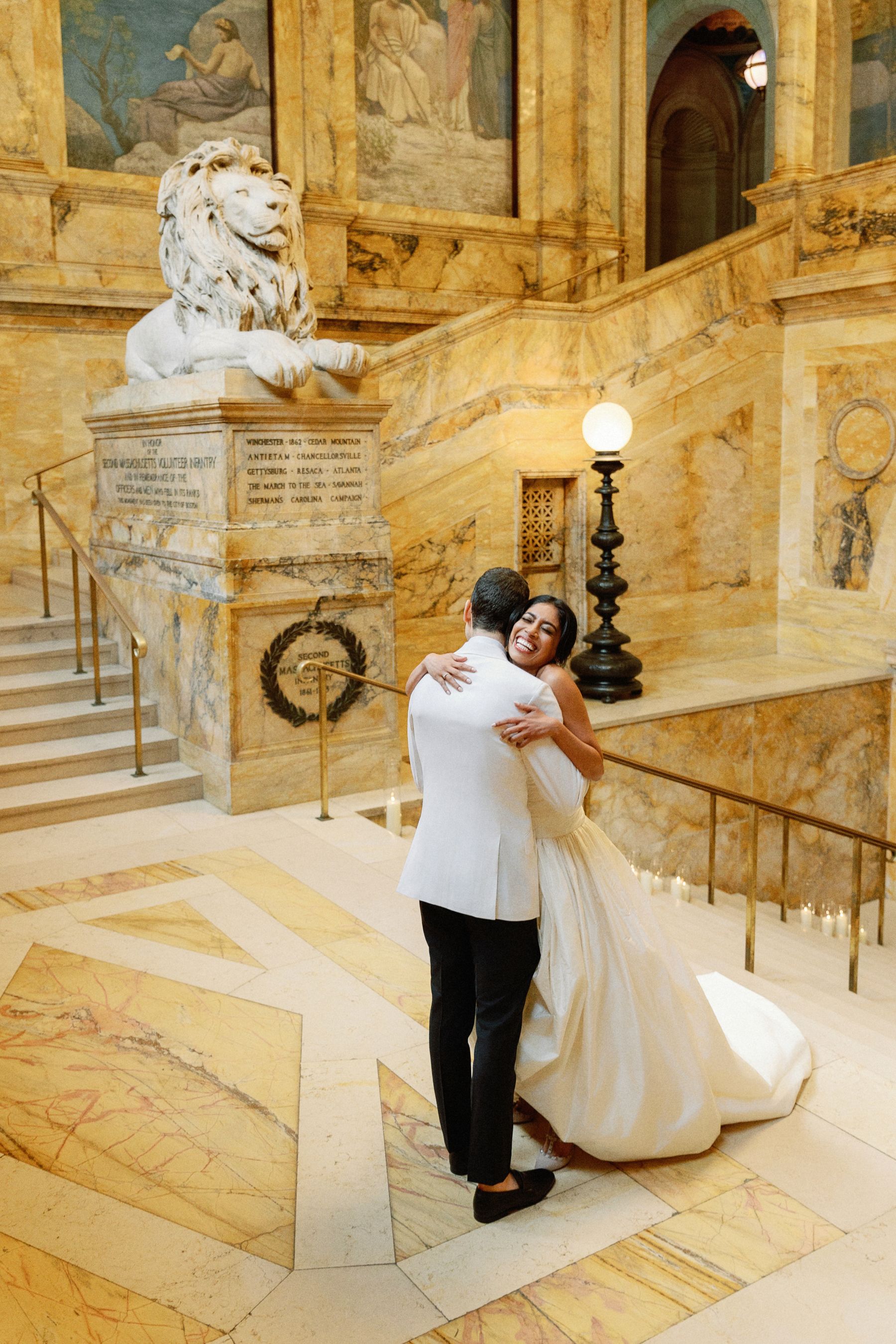 Chapters of Love: Shanuki and Josh's Chic Wedding at Boston Public Library  photo