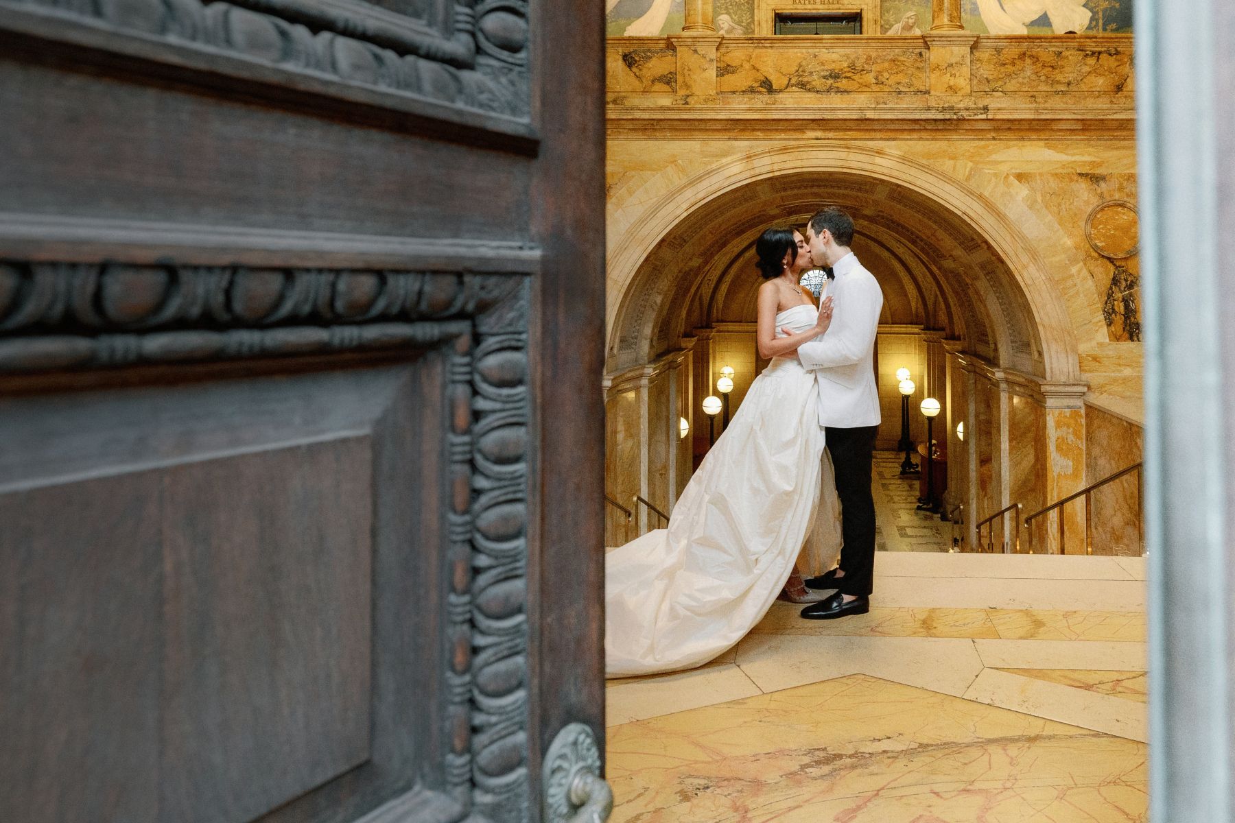 Chapters of Love: Shanuki and Josh's Chic Wedding at Boston Public Library  photo