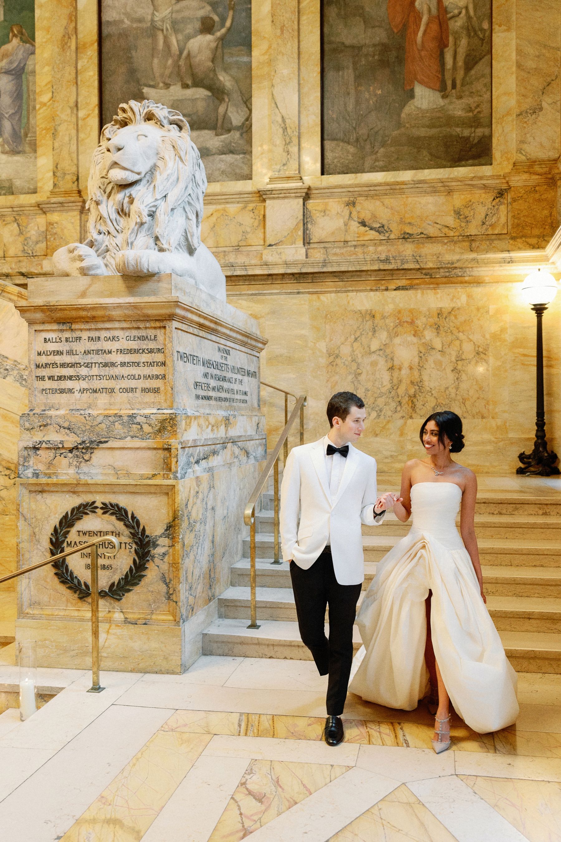 Chapters of Love: Shanuki and Josh's Chic Wedding at Boston Public Library  photo
