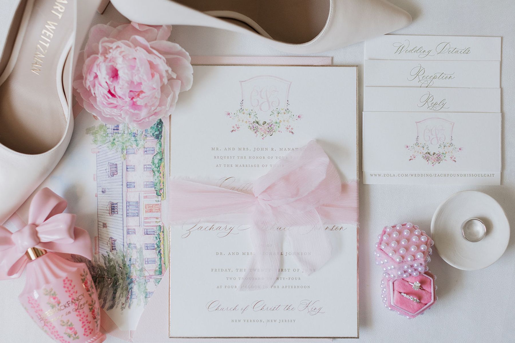 A Love Story in Pink: Caitlin and Zach's Exquisite Wedding at Hamilton Farm Golf Club photo