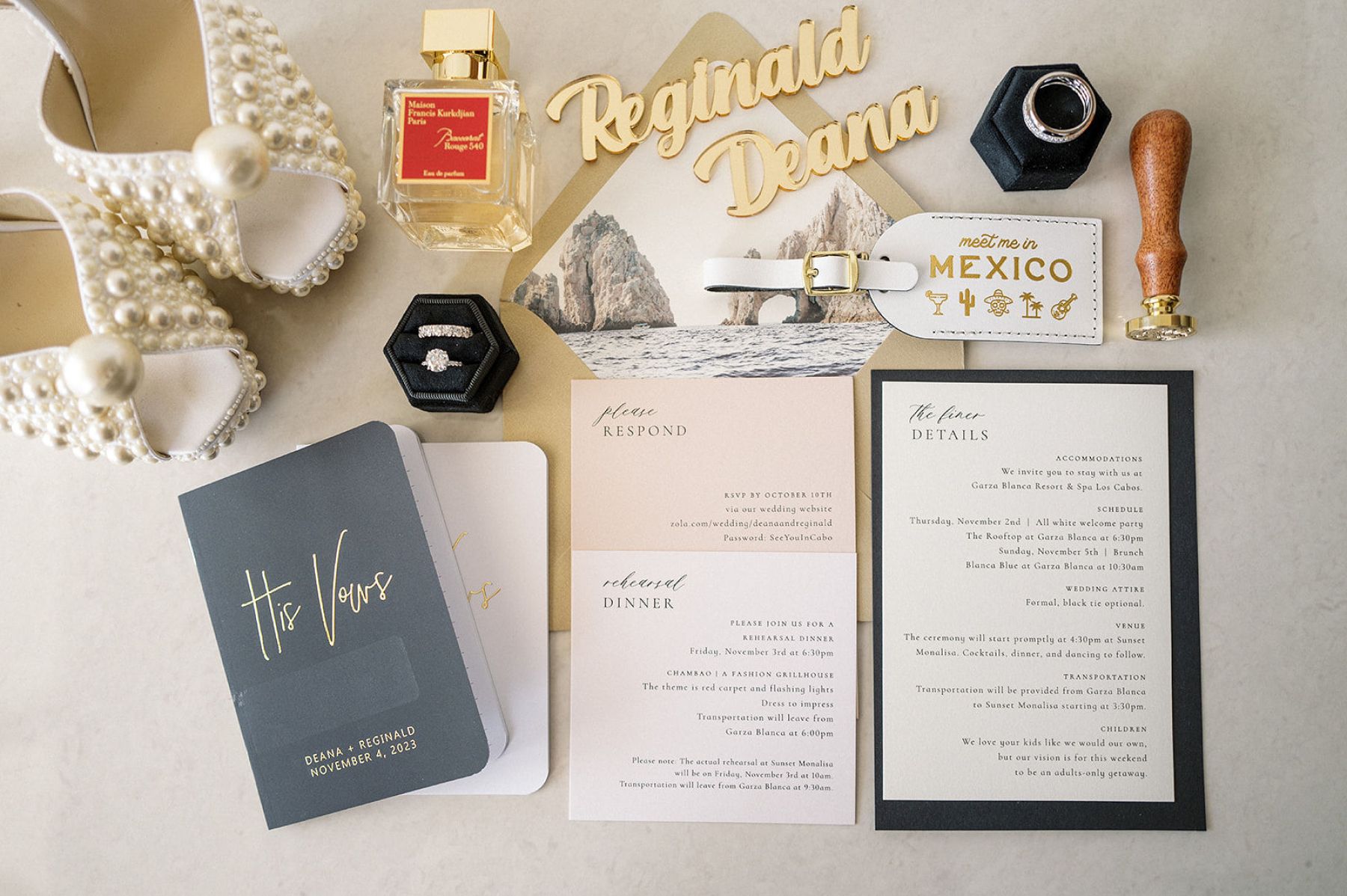 Deana &amp; Reggie: A Modern Elegant Destination Wedding at Sunset Monalisa photo
