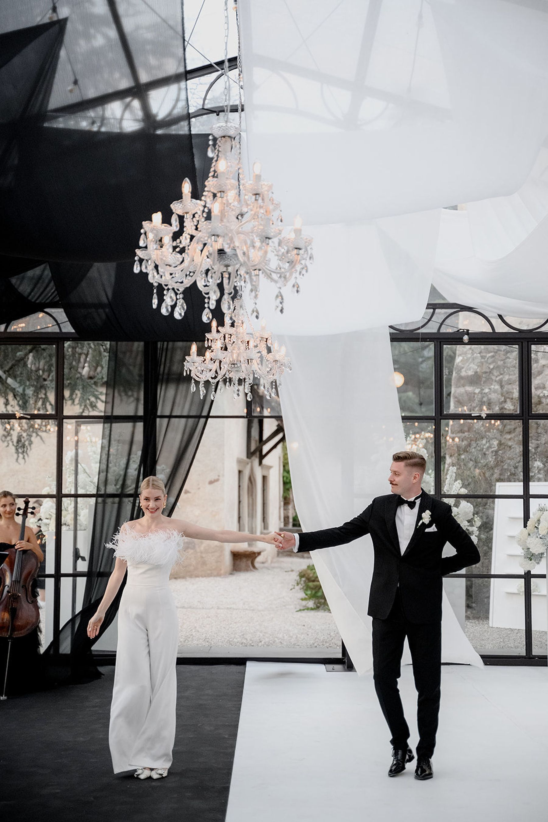 Two Hearts, One Castle: Kristin and Josef's Spellbinding Black and White Wedding at Schloss Freudenstein photo