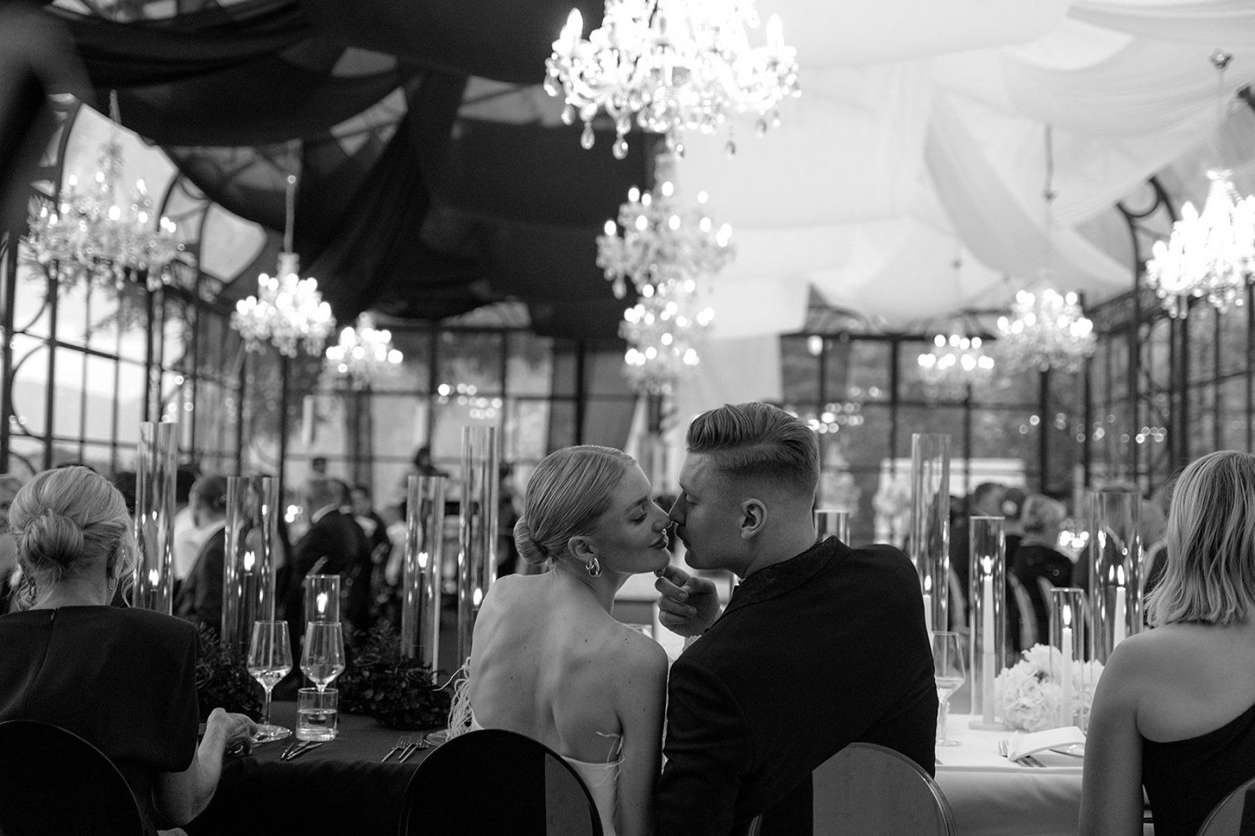 Two Hearts, One Castle: Kristin and Josef's Spellbinding Black and White Wedding at Schloss Freudenstein photo