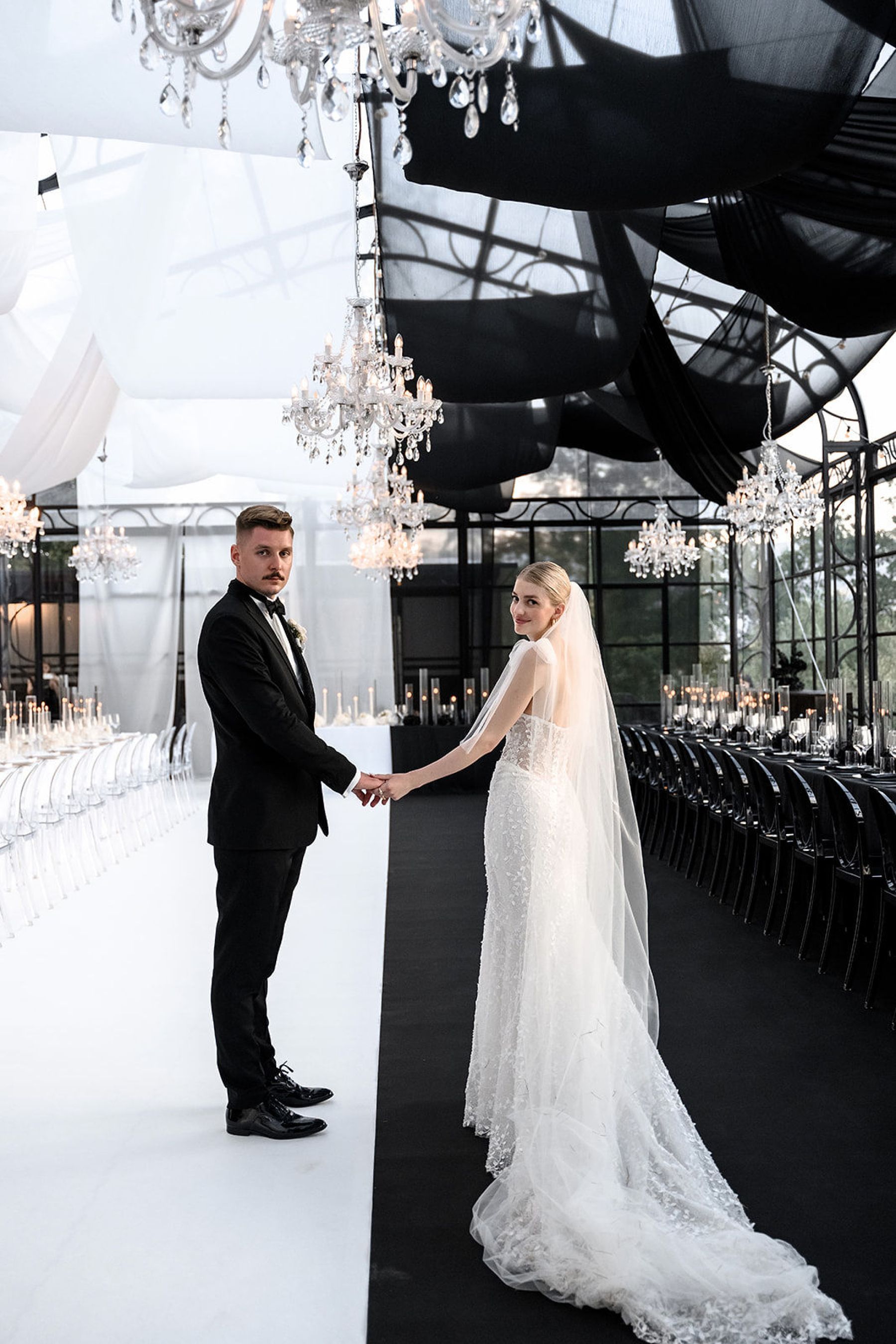 Two Hearts, One Castle: Kristin and Josef's Spellbinding Black and White Wedding at Schloss Freudenstein photo