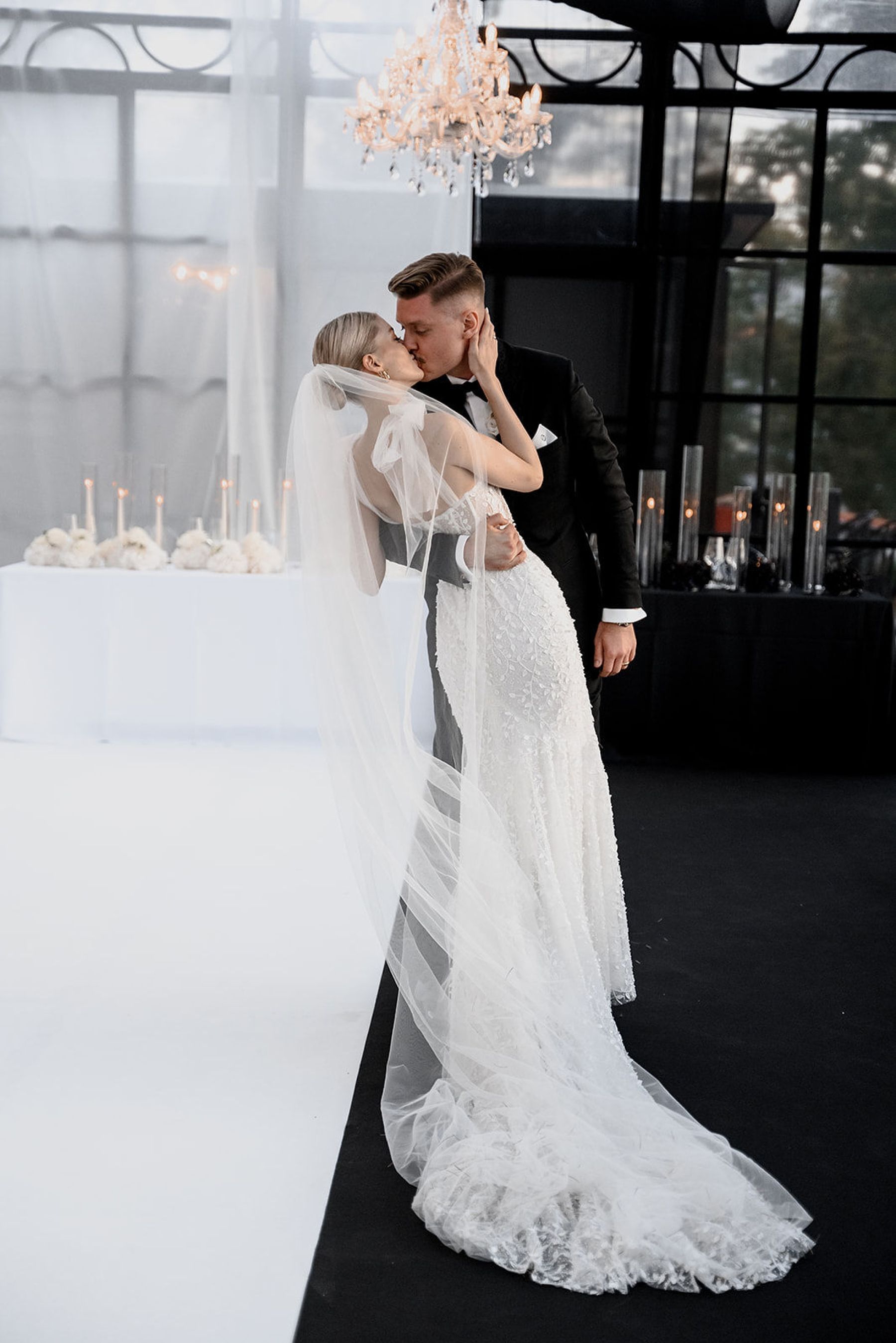 Two Hearts, One Castle: Kristin and Josef's Spellbinding Black and White Wedding at Schloss Freudenstein photo