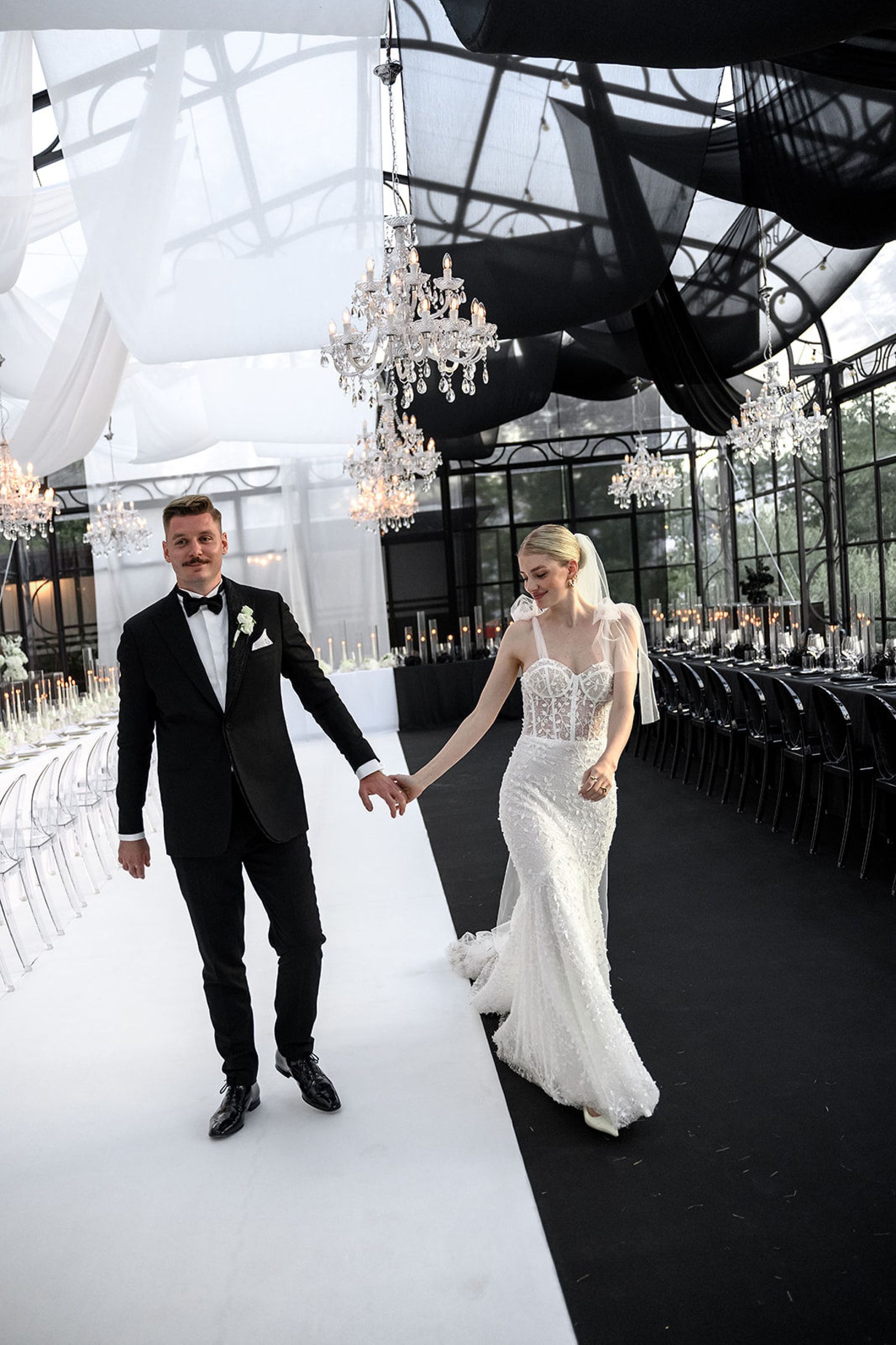 Two Hearts, One Castle: Kristin and Josef's Spellbinding Black and White Wedding at Schloss Freudenstein photo