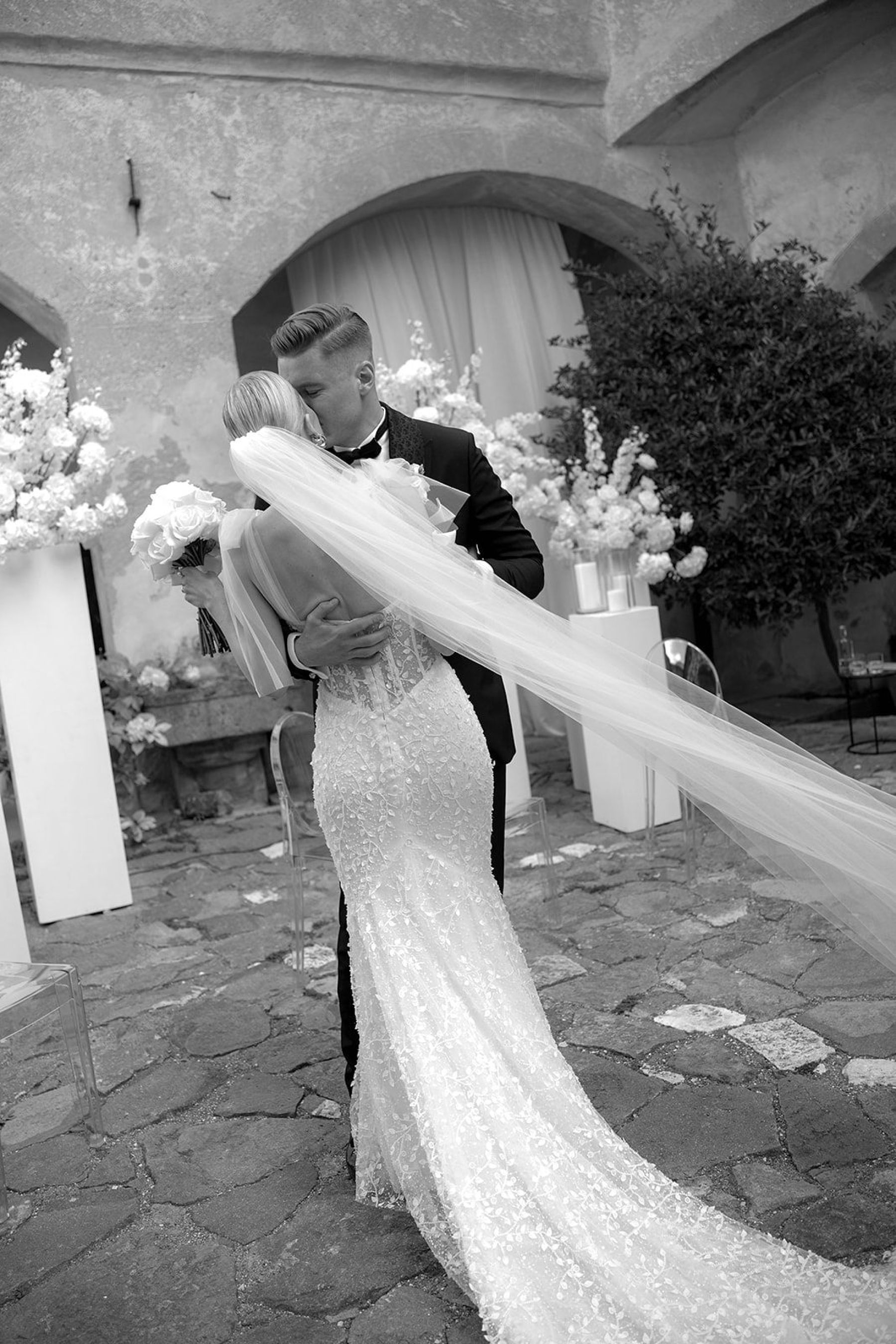 Two Hearts, One Castle: Kristin and Josef's Spellbinding Black and White Wedding at Schloss Freudenstein photo