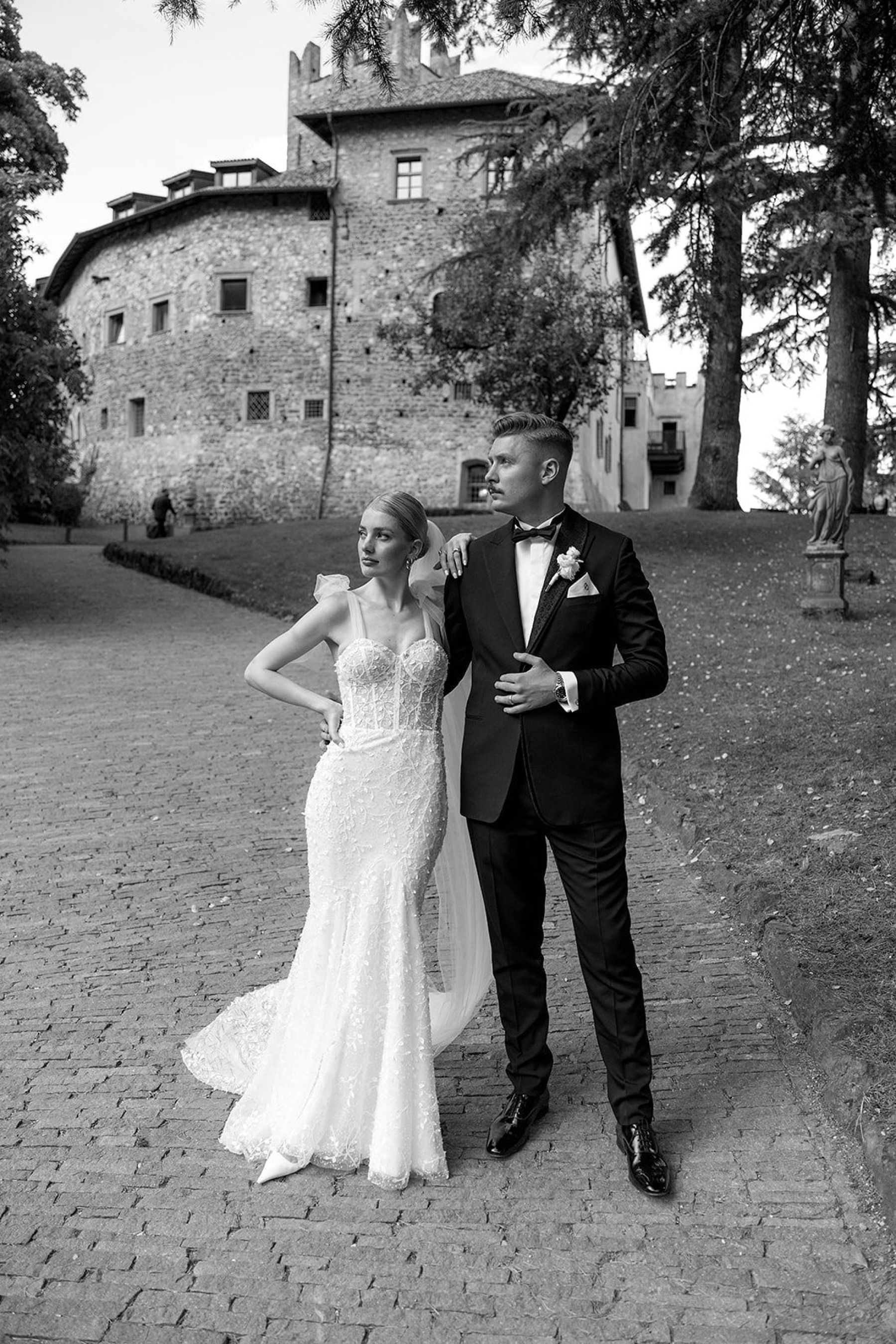 Two Hearts, One Castle: Kristin and Josef's Spellbinding Black and White Wedding at Schloss Freudenstein photo