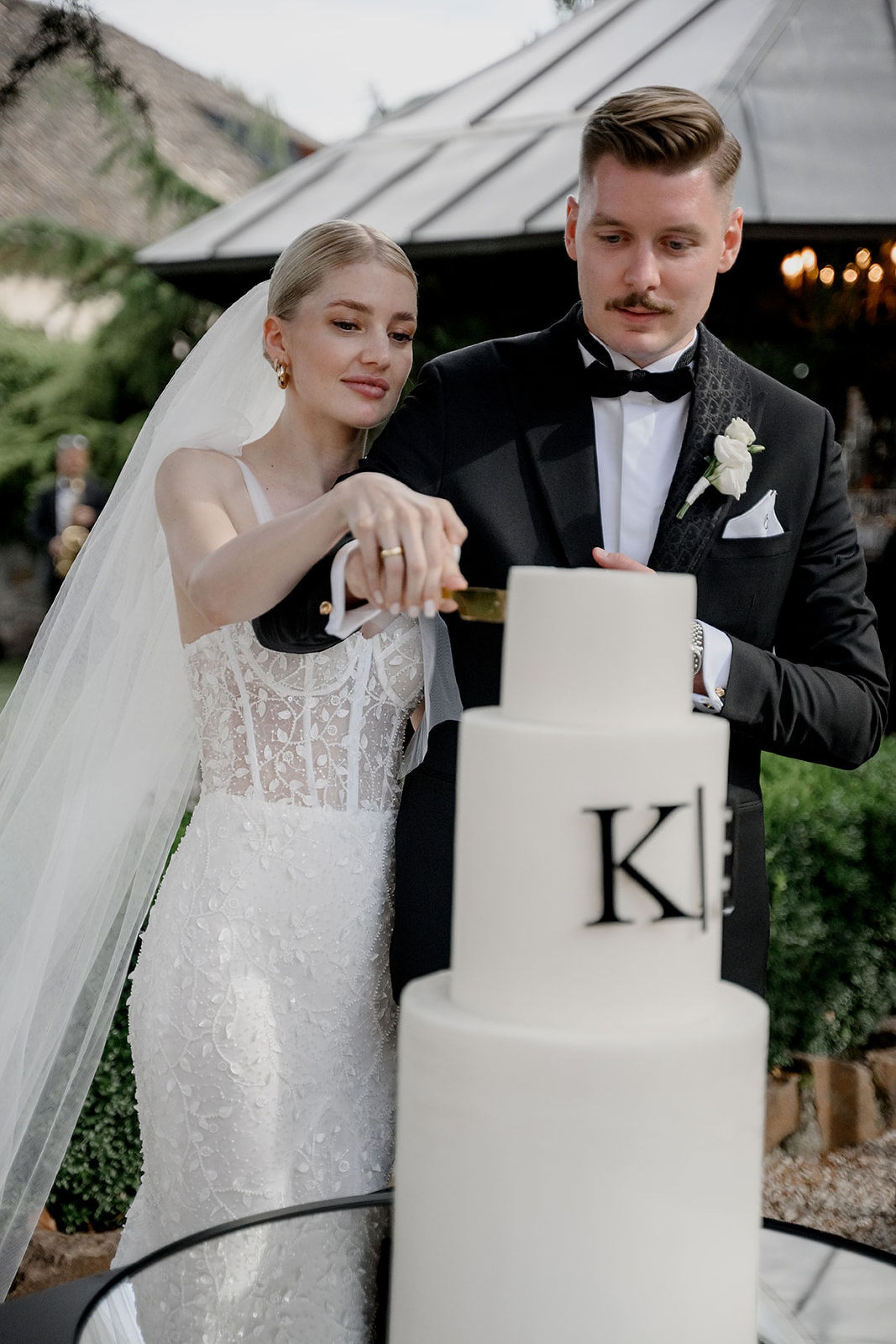 Two Hearts, One Castle: Kristin and Josef's Spellbinding Black and White Wedding at Schloss Freudenstein photo