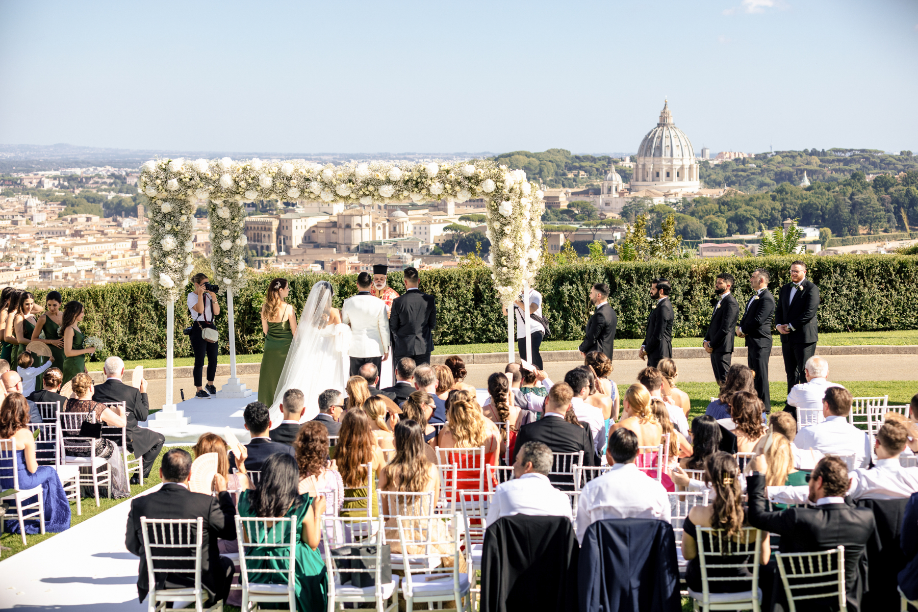 Yara and Gabriel's Destination Wedding at the Villa Miani, Italy photo