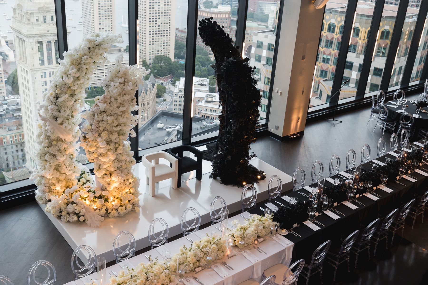 Black‑and‑White Harmony in the Clouds: Shaloo &amp; Timothy’s Yin-Yang Wedding at the State Room photo