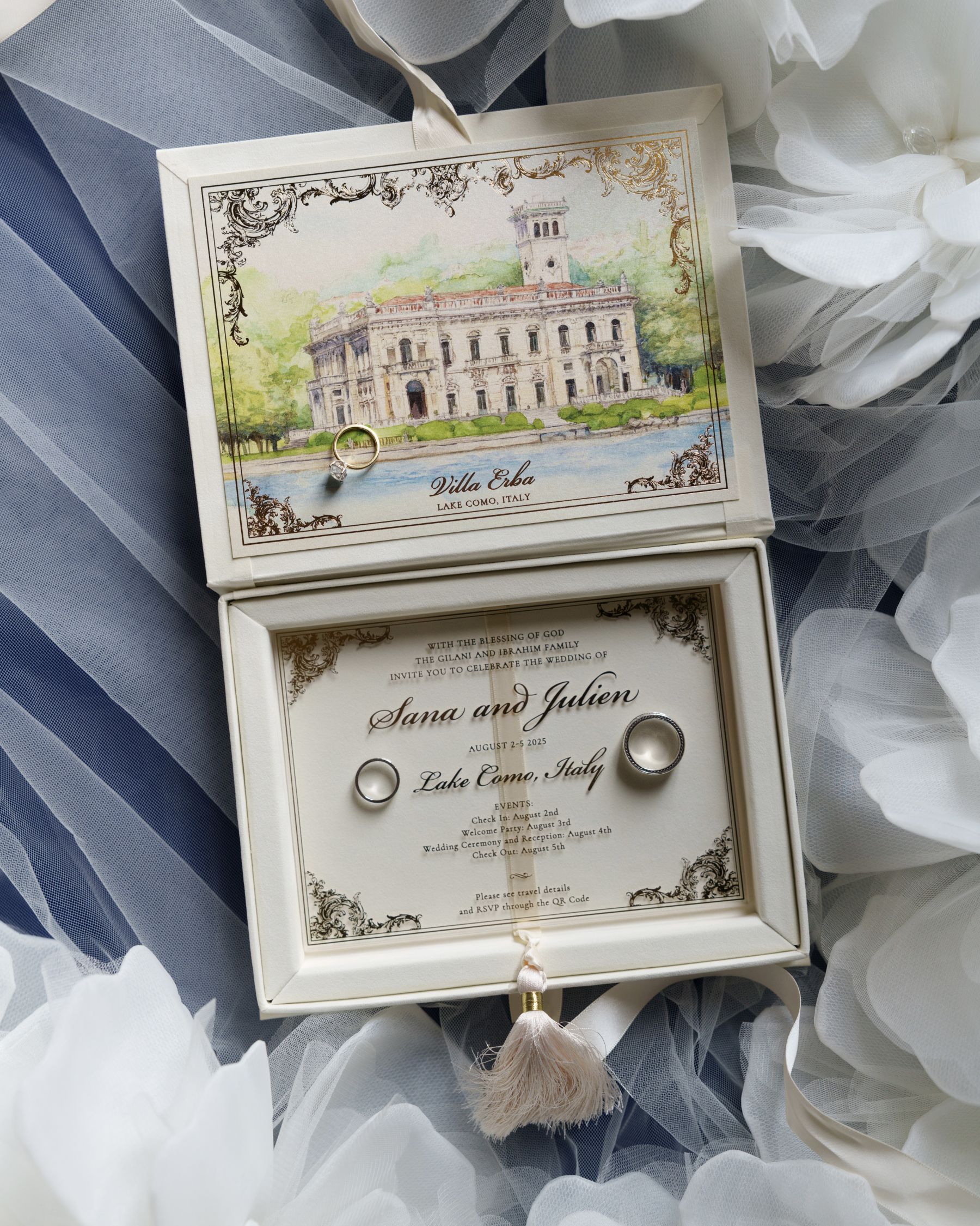 Sana &amp; Julien's Intimate Wedding at Villa Erba: A Minimalist Dream on Lake Como photo