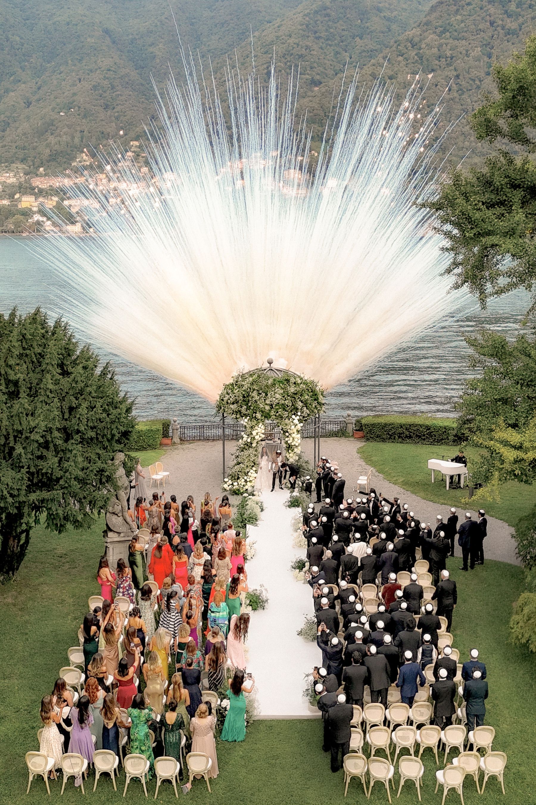 From a Paris Birthday Party to a Huppah on Lake Como: Carina &amp; Elie’s Wedding at The Villa Erba photo