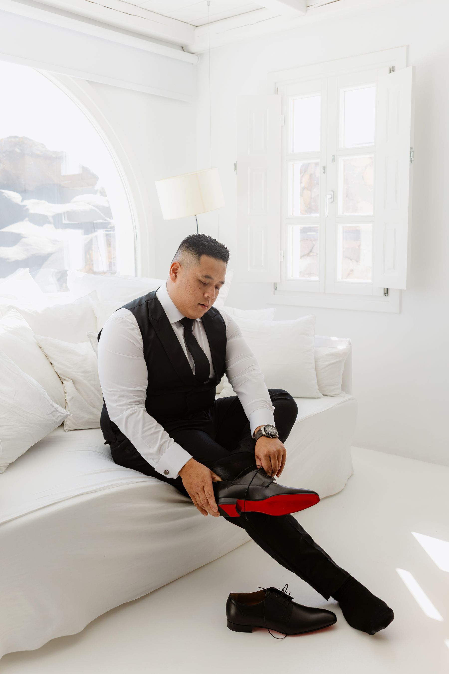 “Fourteen Years Later, He Reminds Me It Was Love at First Sight”: Janet &amp; Anthony’s Wedding at Aenaon Villas, Santorini photo