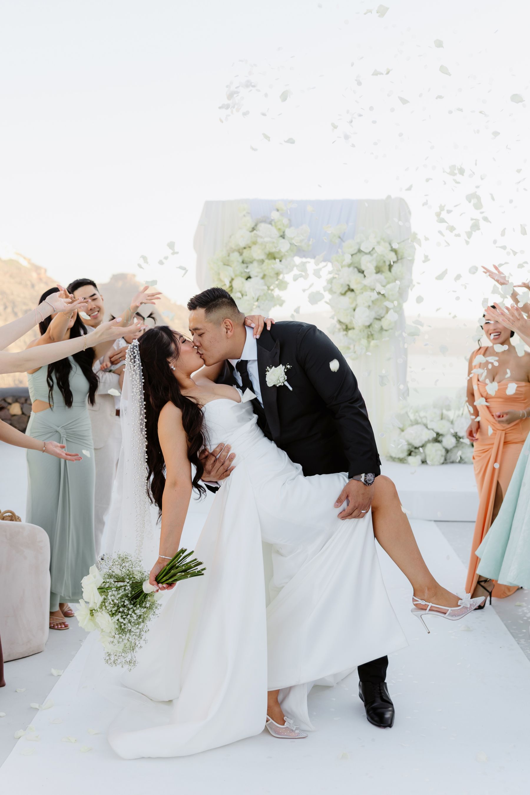 “Fourteen Years Later, He Reminds Me It Was Love at First Sight”: Janet &amp; Anthony’s Wedding at Aenaon Villas, Santorini photo