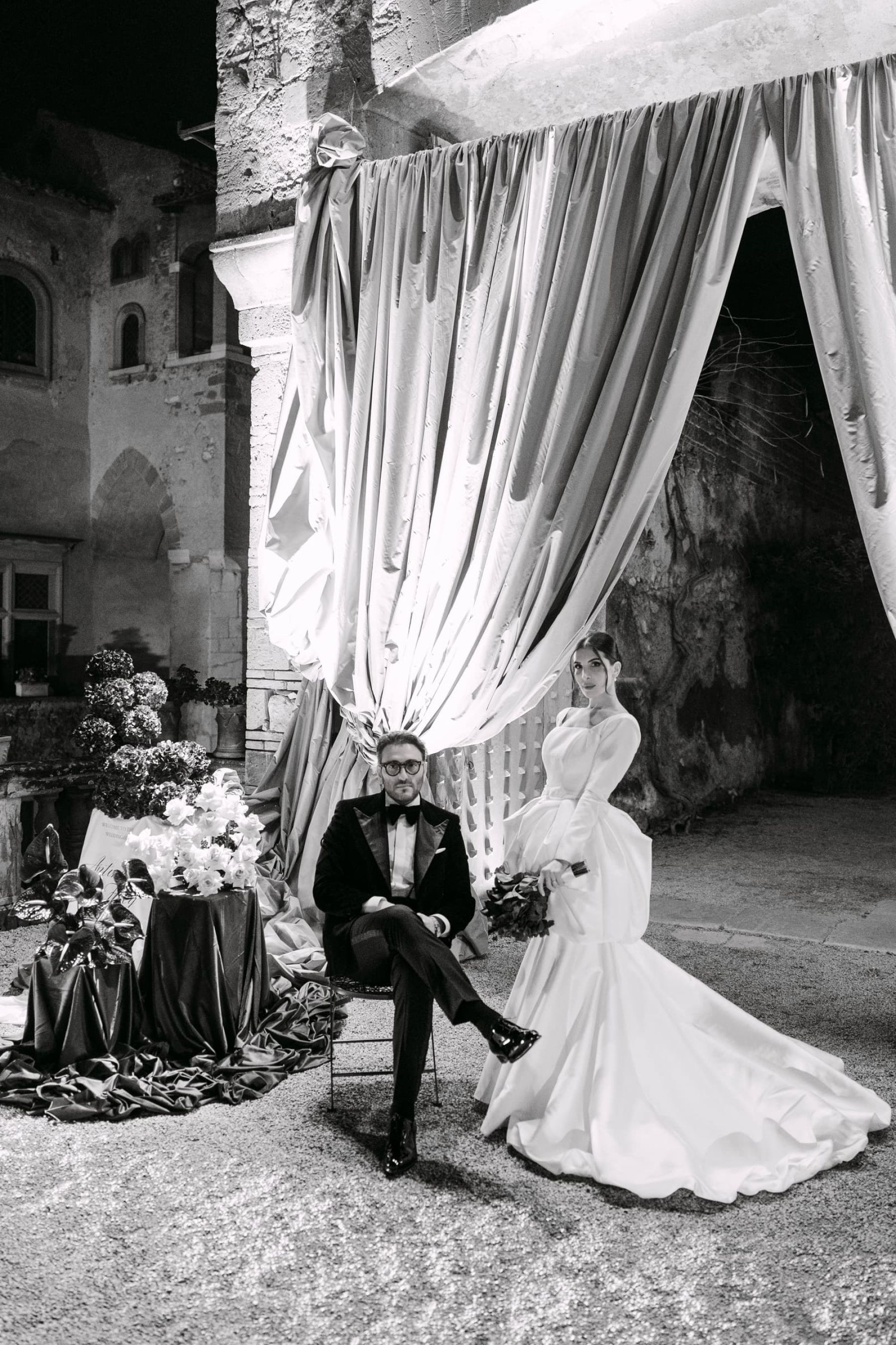 Candlelight, Burgundy, and a Michelin-Starred Feast: Filly &amp; Antonio's Wedding at Castello Lancellotti photo