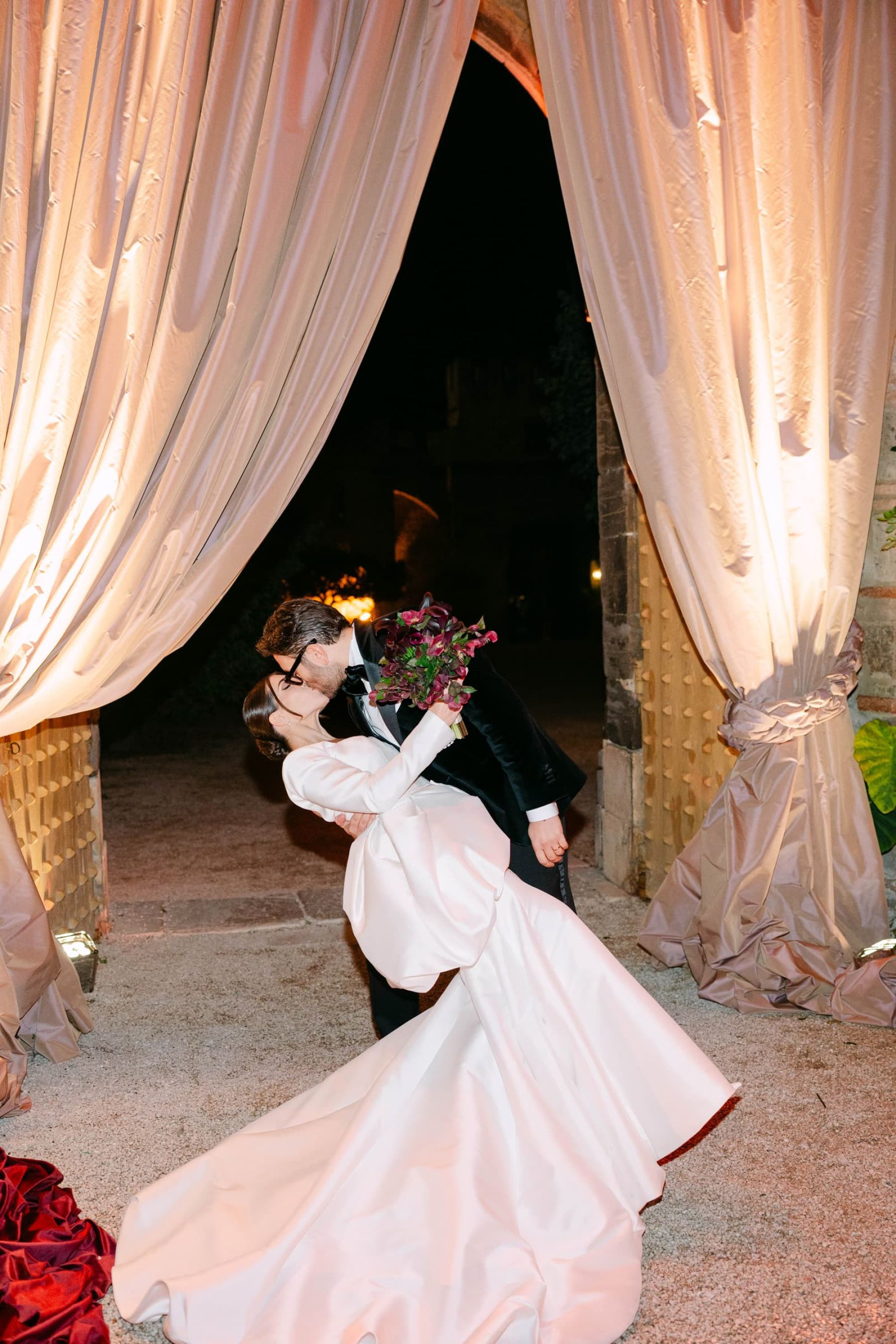 Candlelight, Burgundy, and a Michelin-Starred Feast: Filly &amp; Antonio's Wedding at Castello Lancellotti photo