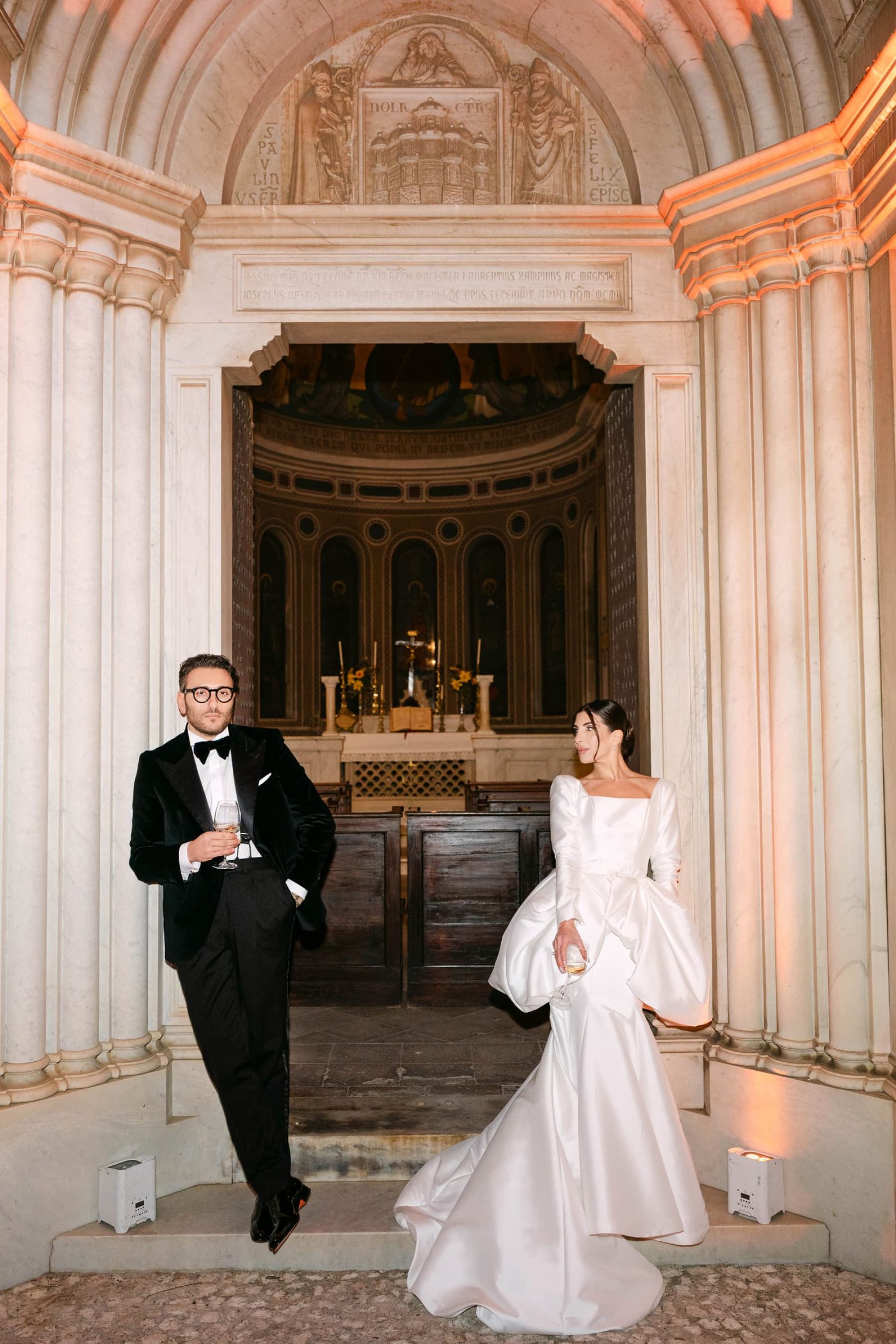 Candlelight, Burgundy, and a Michelin-Starred Feast: Filly &amp; Antonio's Wedding at Castello Lancellotti photo