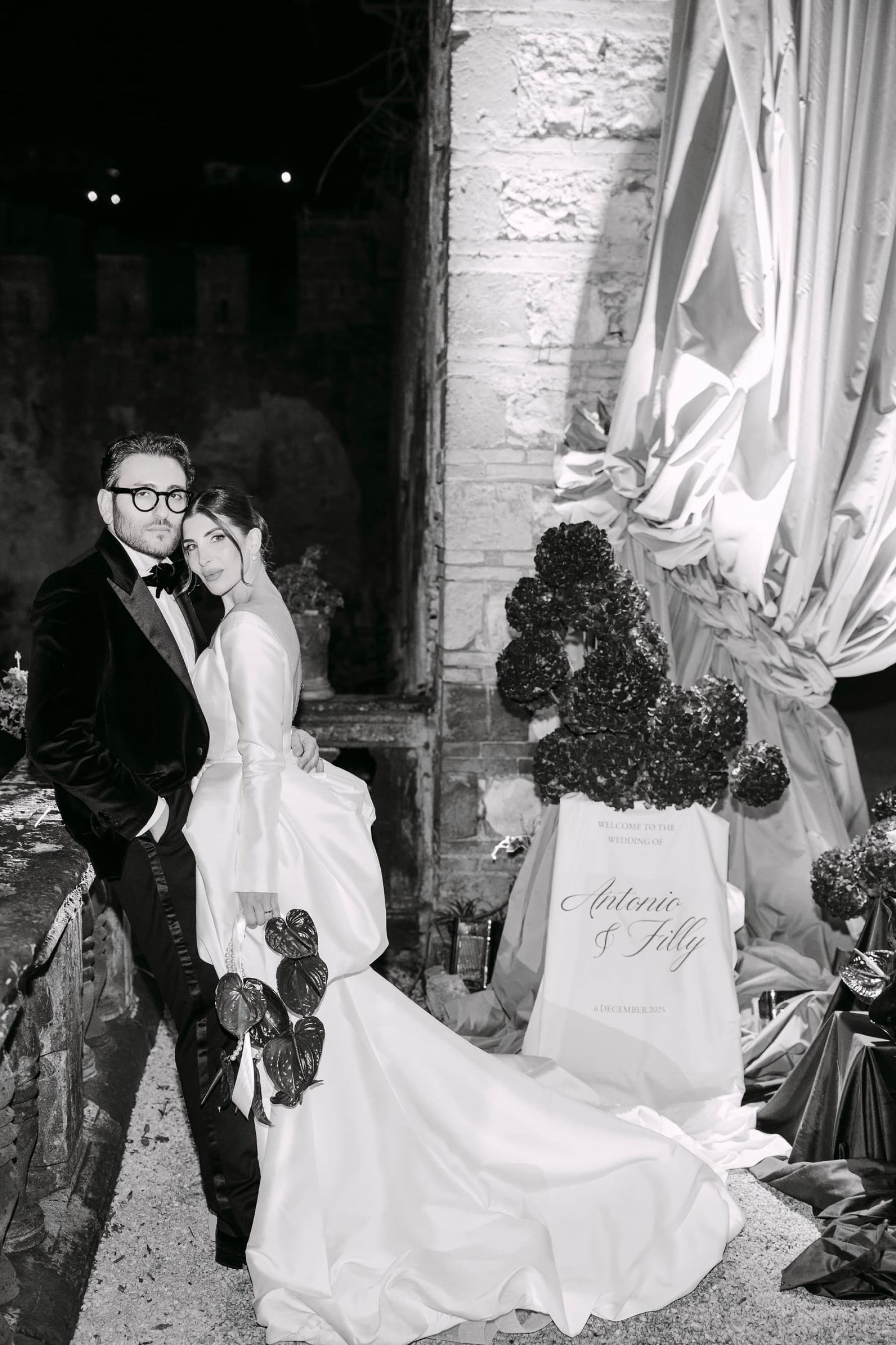 Candlelight, Burgundy, and a Michelin-Starred Feast: Filly &amp; Antonio's Wedding at Castello Lancellotti photo