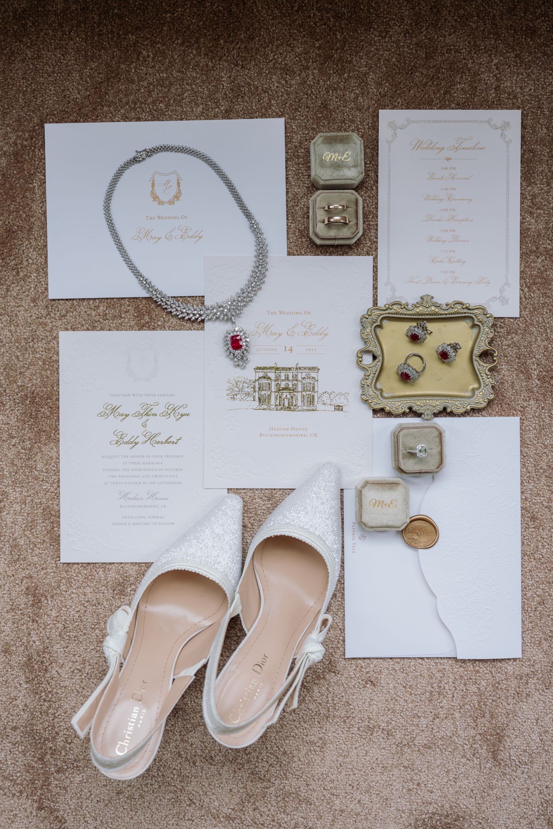 From Burma to the UK With Love: May &amp; Eddy's Rare Mogok Ruby Wedding at Hedsor House photo