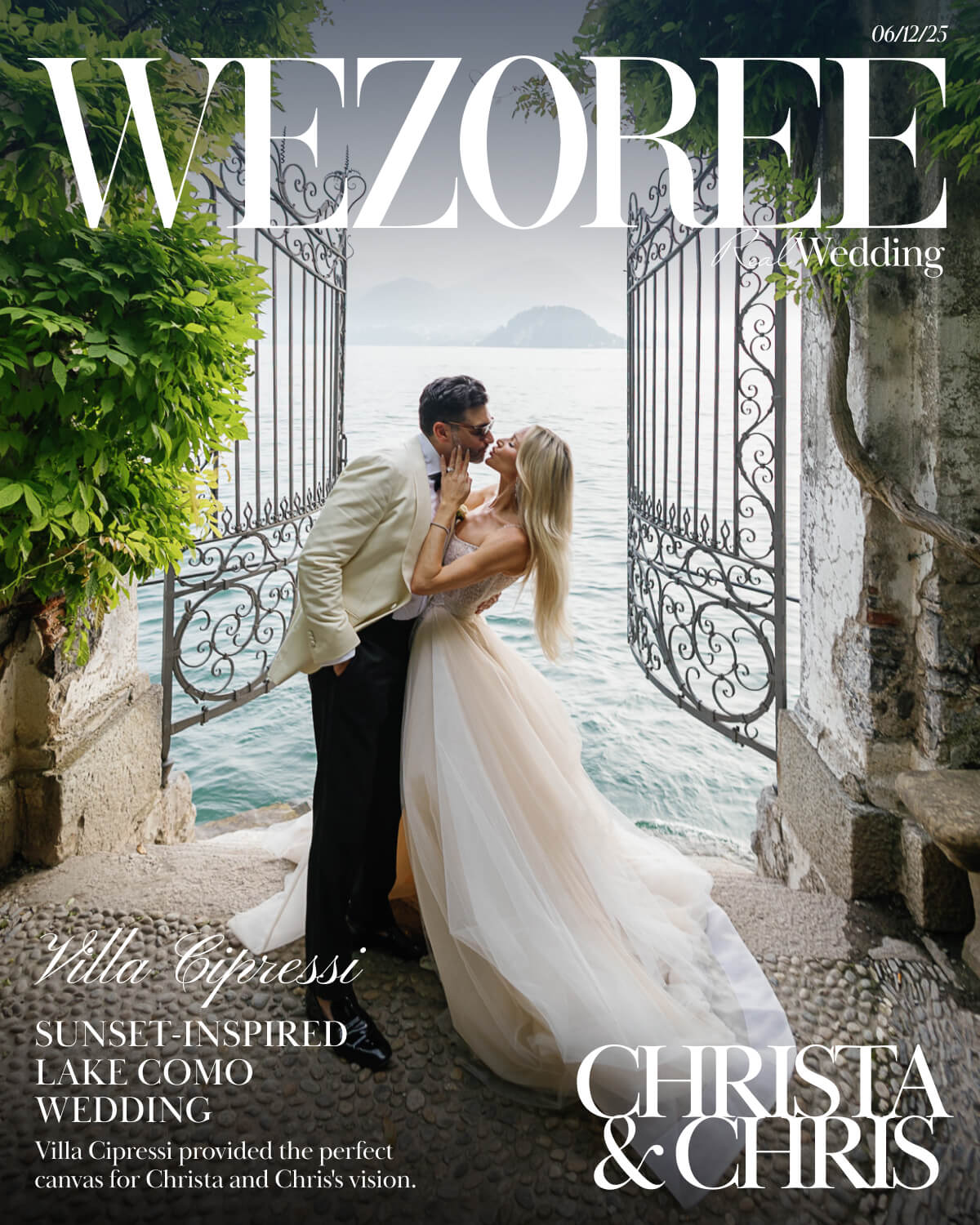 Christa and Chris's Sunset-Inspired Lake Como Wedding at Villa Cipressi photo