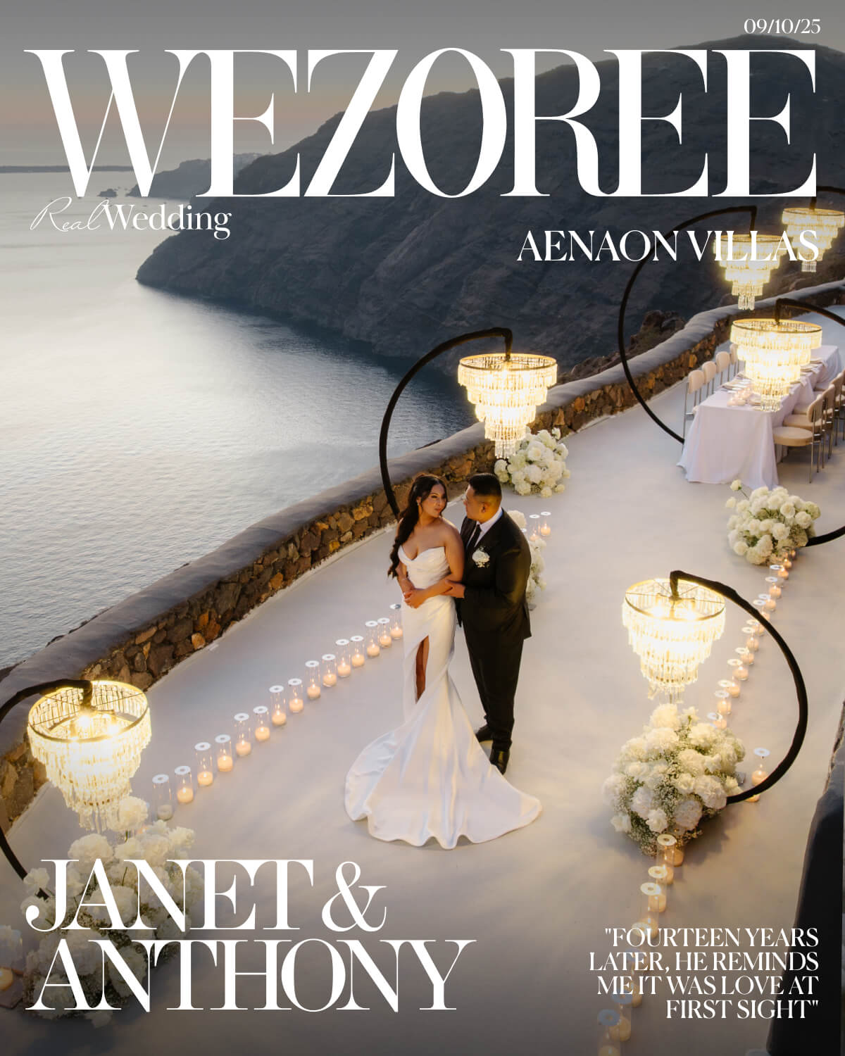 “Fourteen Years Later, He Reminds Me It Was Love at First Sight”: Janet & Anthony’s Wedding at Aenaon Villas, Santorini photo