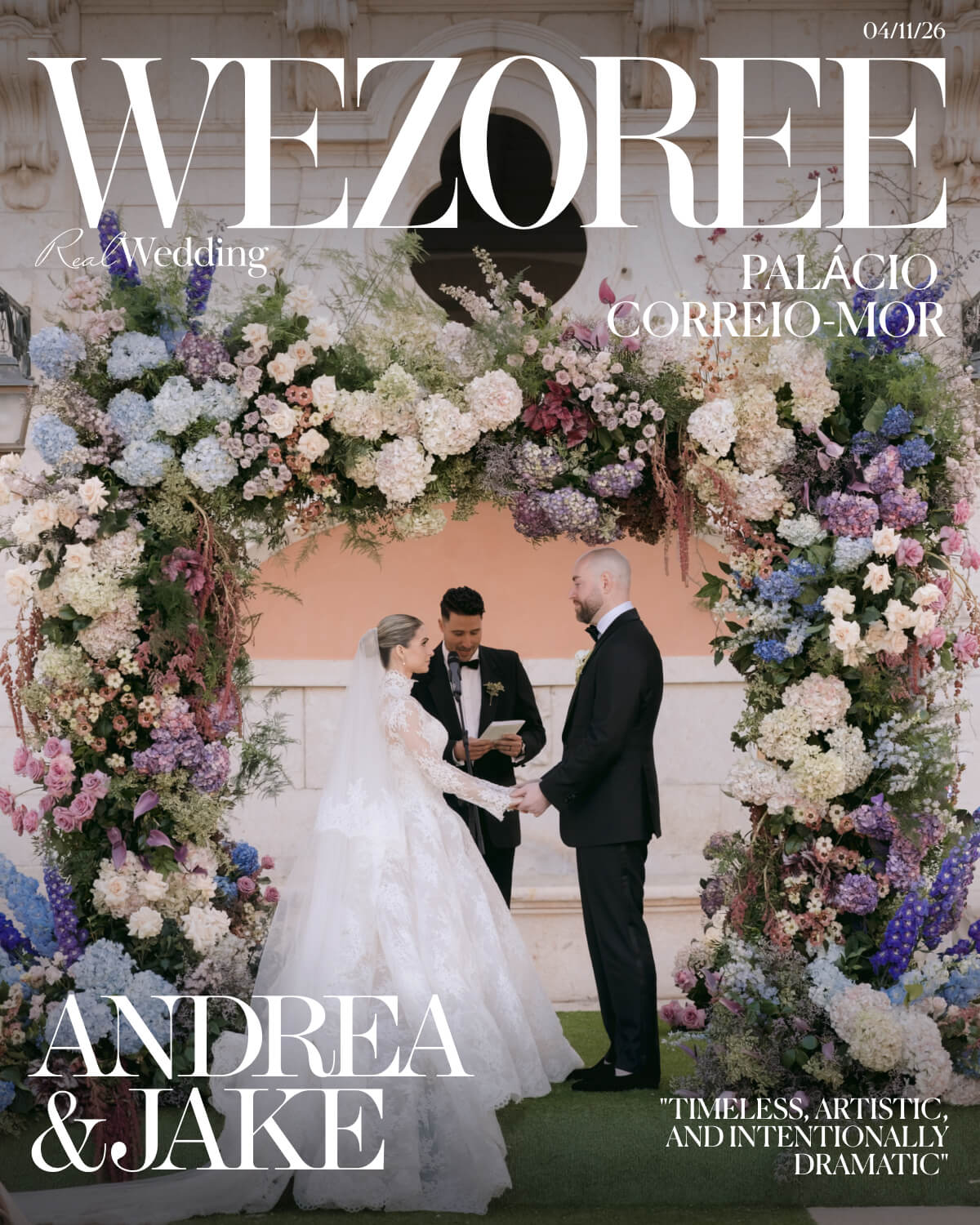 Timeless, Artistic, and Intentionally Dramatic: Andrea & Jake's Wedding at Palácio Correio-Mor photo